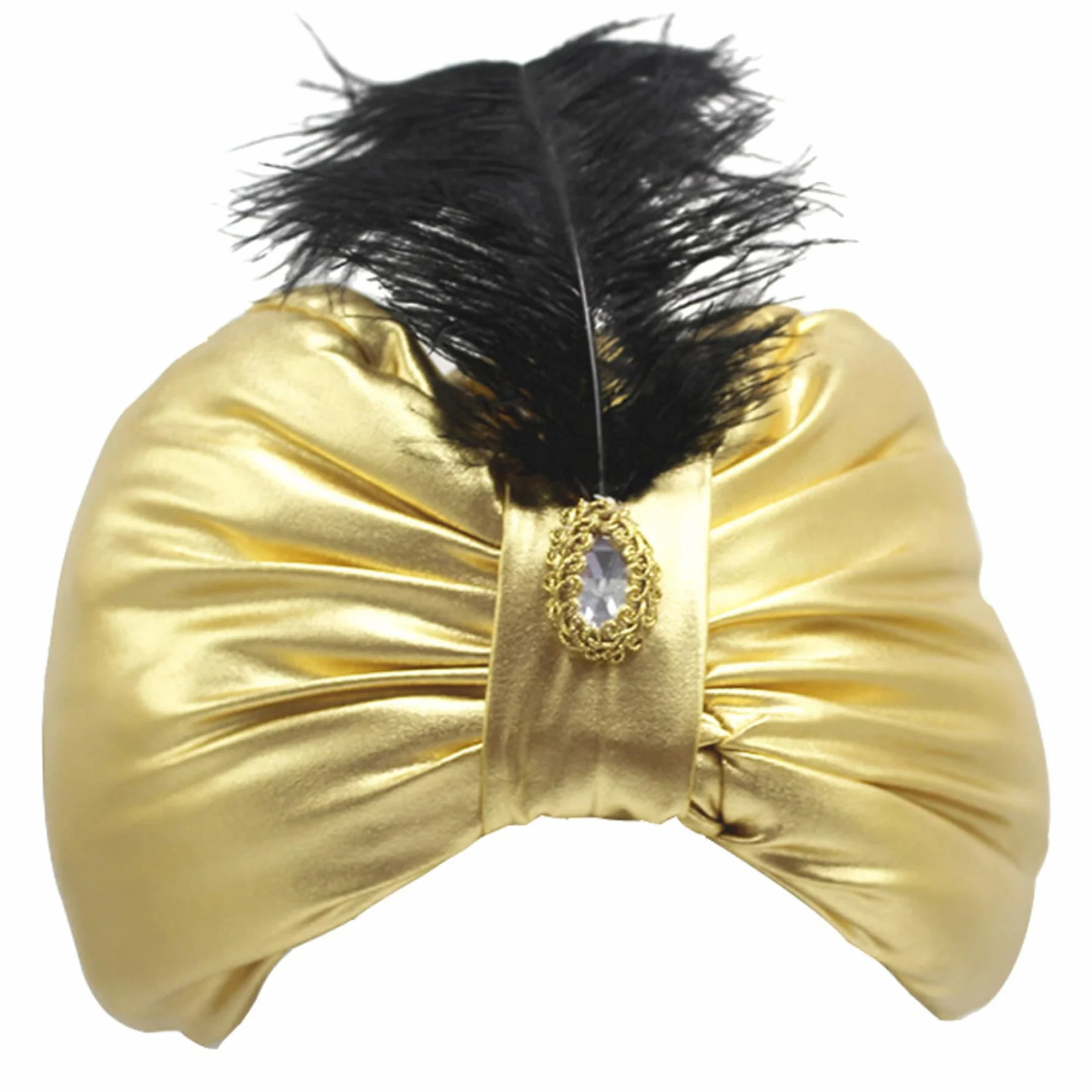 Turbante para Hombres y Mujeres, Envoltura de la Cabeza de satén Plisado del sultán Indio, Envoltura de la Cabeza del Turbante para Mujeres y Turbante para el Disfraces y la Fiesta.