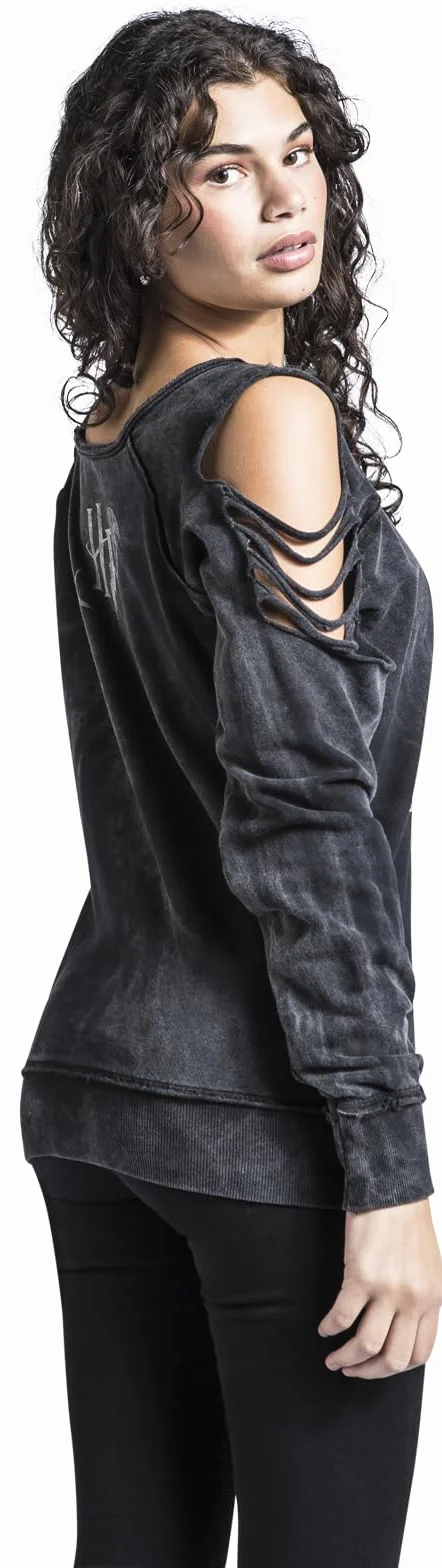 Harry Potter Deathly Hallows Mujer Sudadera Negro Regular