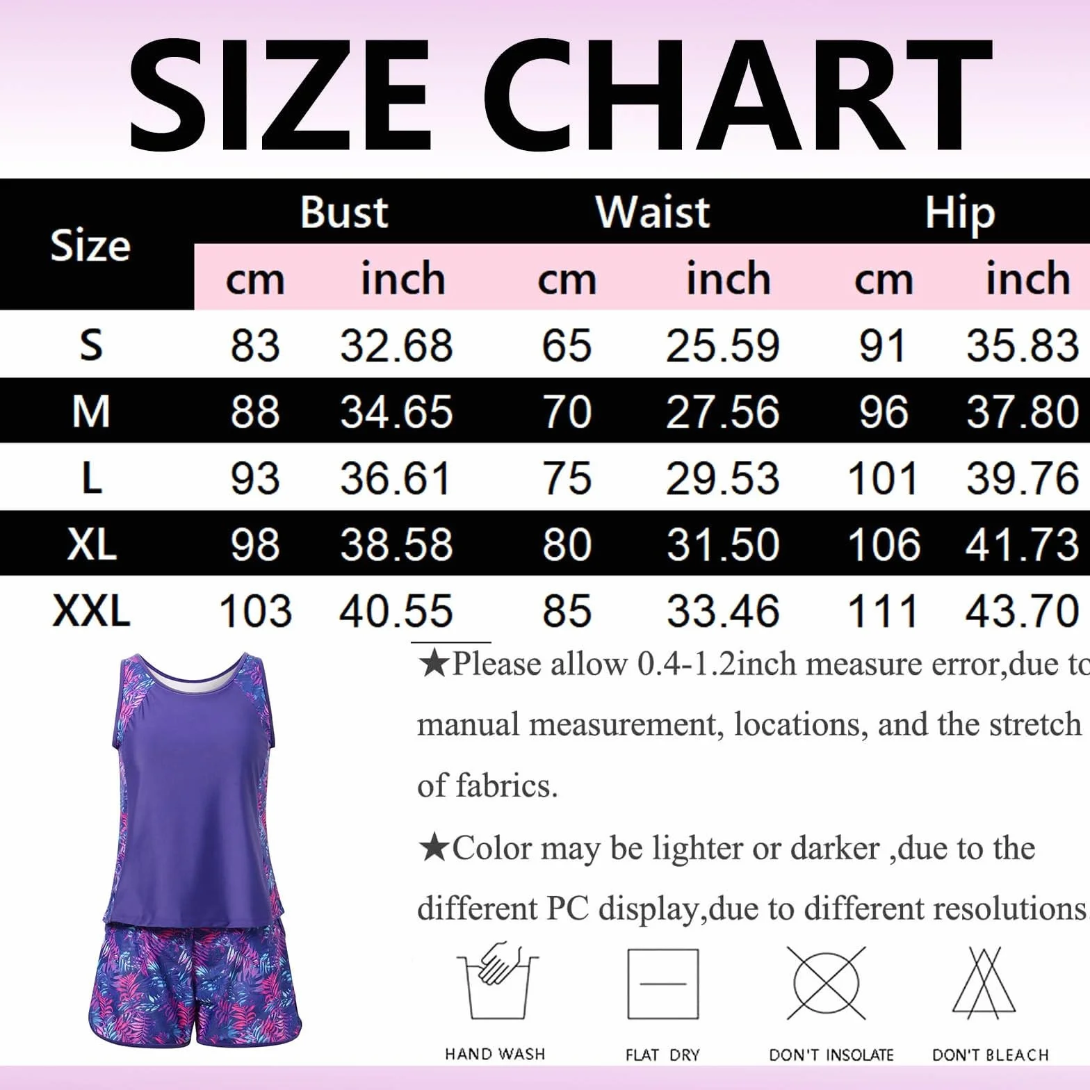 Tankini Mujer Tallas Grandes Adelgazante Dos Piezas Top Bikini Push Up