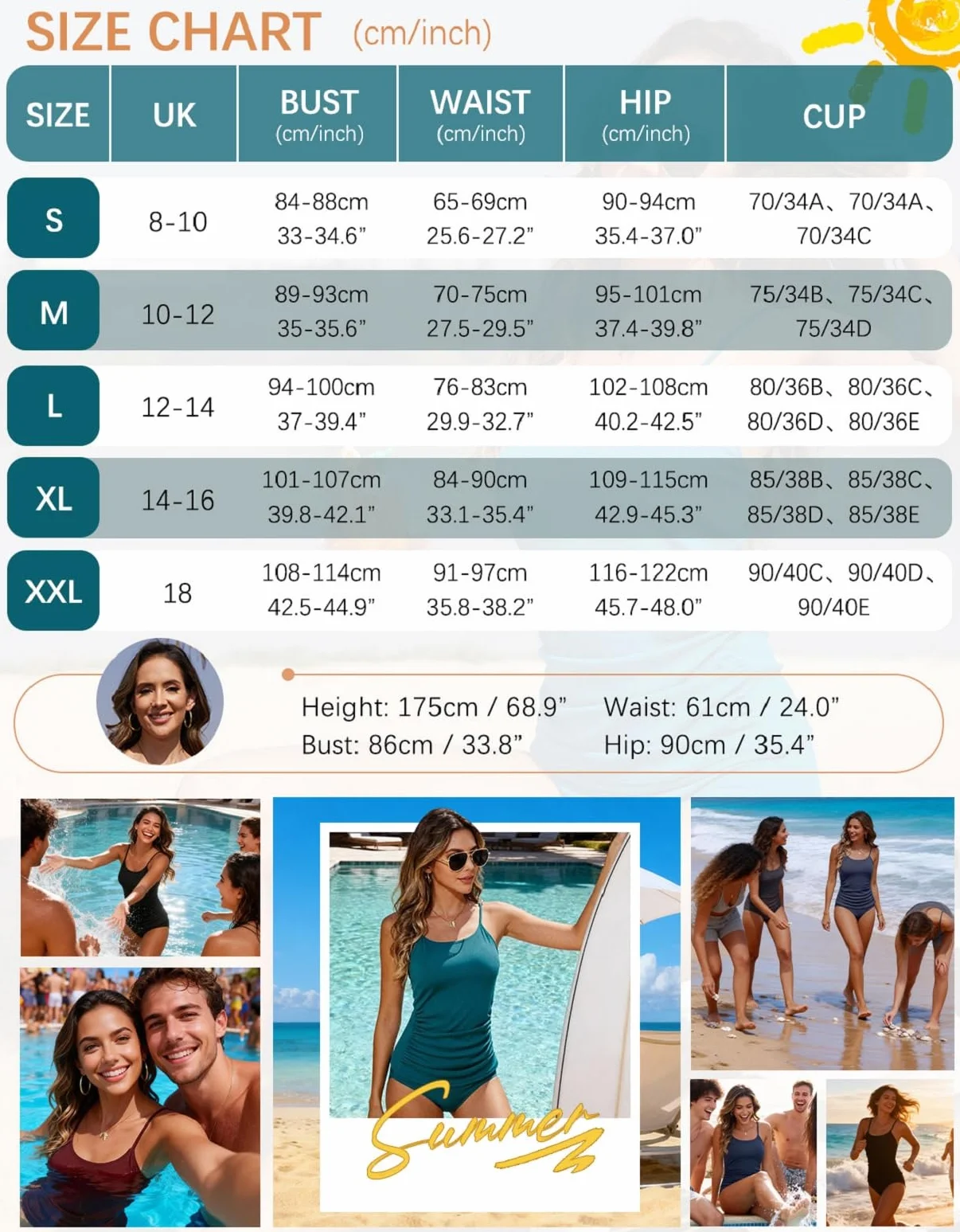 Yutdeng Tankini Mujer Reductor Barriga Bañador Dos Piezas Push Up con Relleno Tallas Grandes