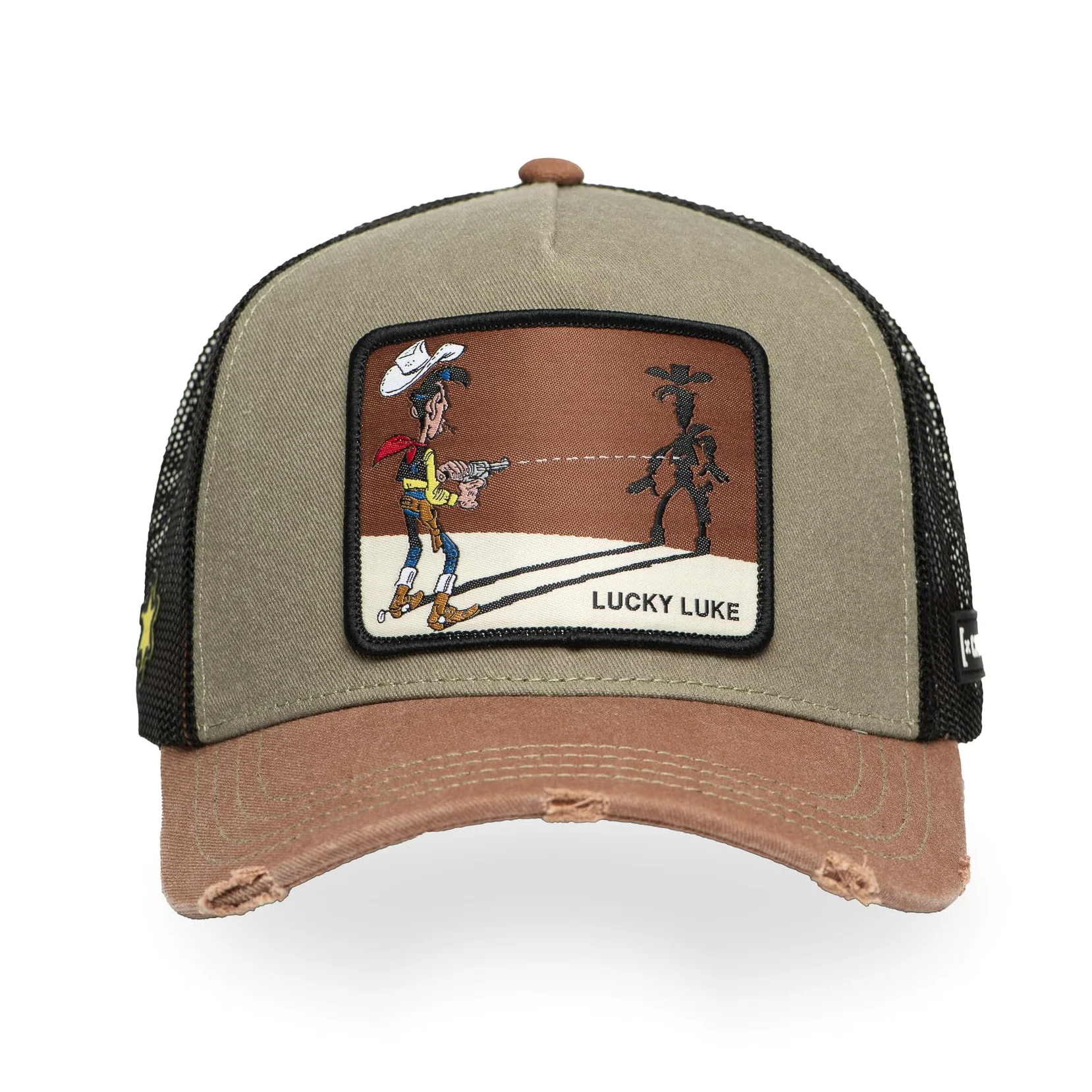 Capslab Lucky Luke Trucker Cap A-Frame - Gorra (talla única), color marrón, Lucky Luke Cap#36322, Talla única