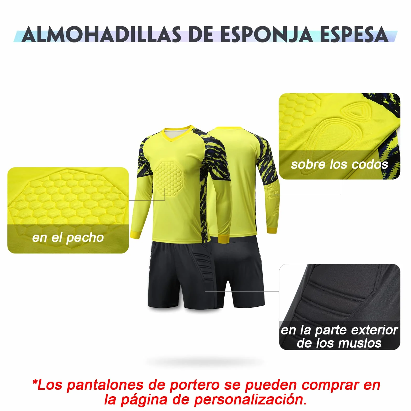 Personalizada Camiseta de Futbol y Pantalon de Portero para Niño con Tu Nombre y Número