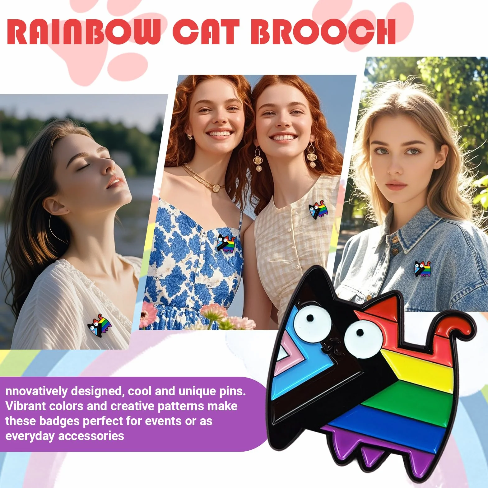 Pin Del Orgullo LGBT Arco Iris Homosexual Broche Insignia Gays Esmalte Alfileres Pines Gato Regalo Mes Del Orgullo