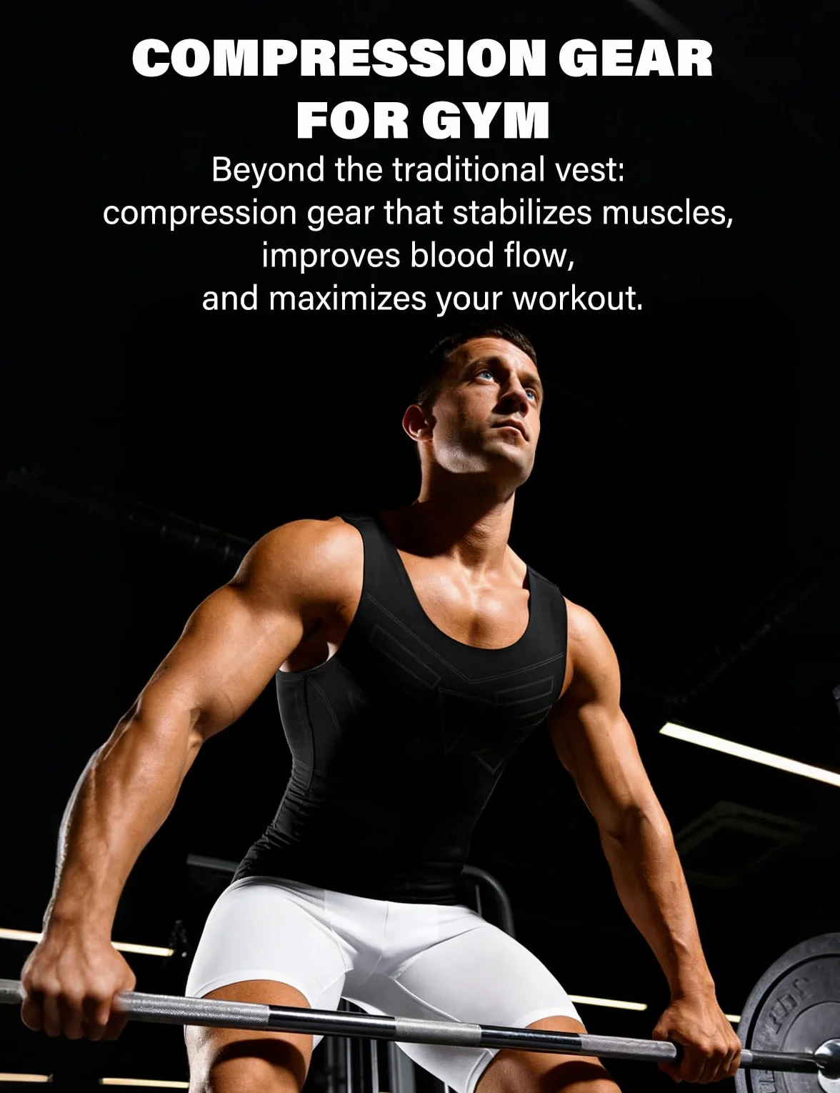 Casey Kevin Chaleco de Compresión Hombre, Camiseta de Compresión para Gym Fitness