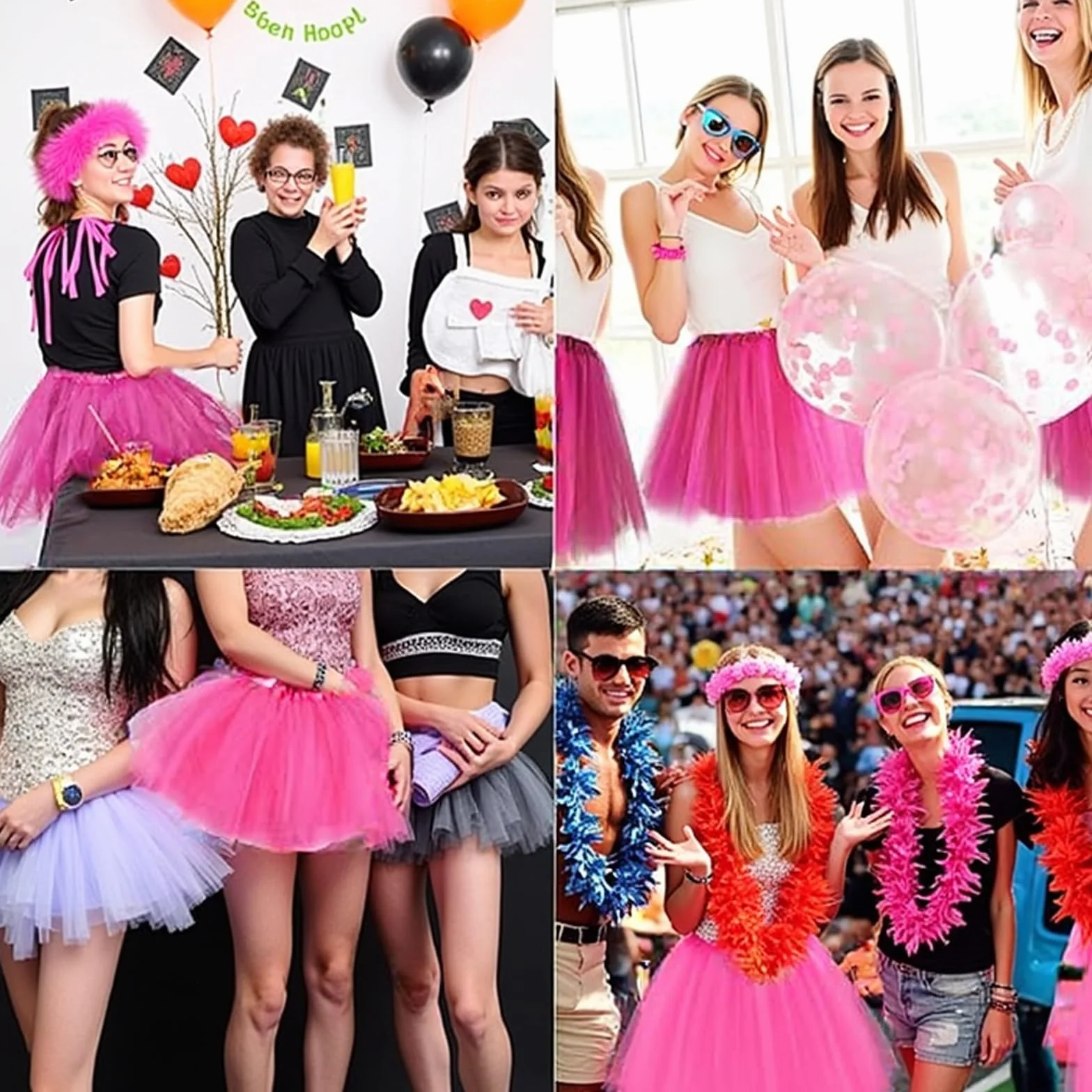Tutú de Tul para Adultos Rosa 3 Capas Falda de Ballet Mujer Danza Fiesta Halloween