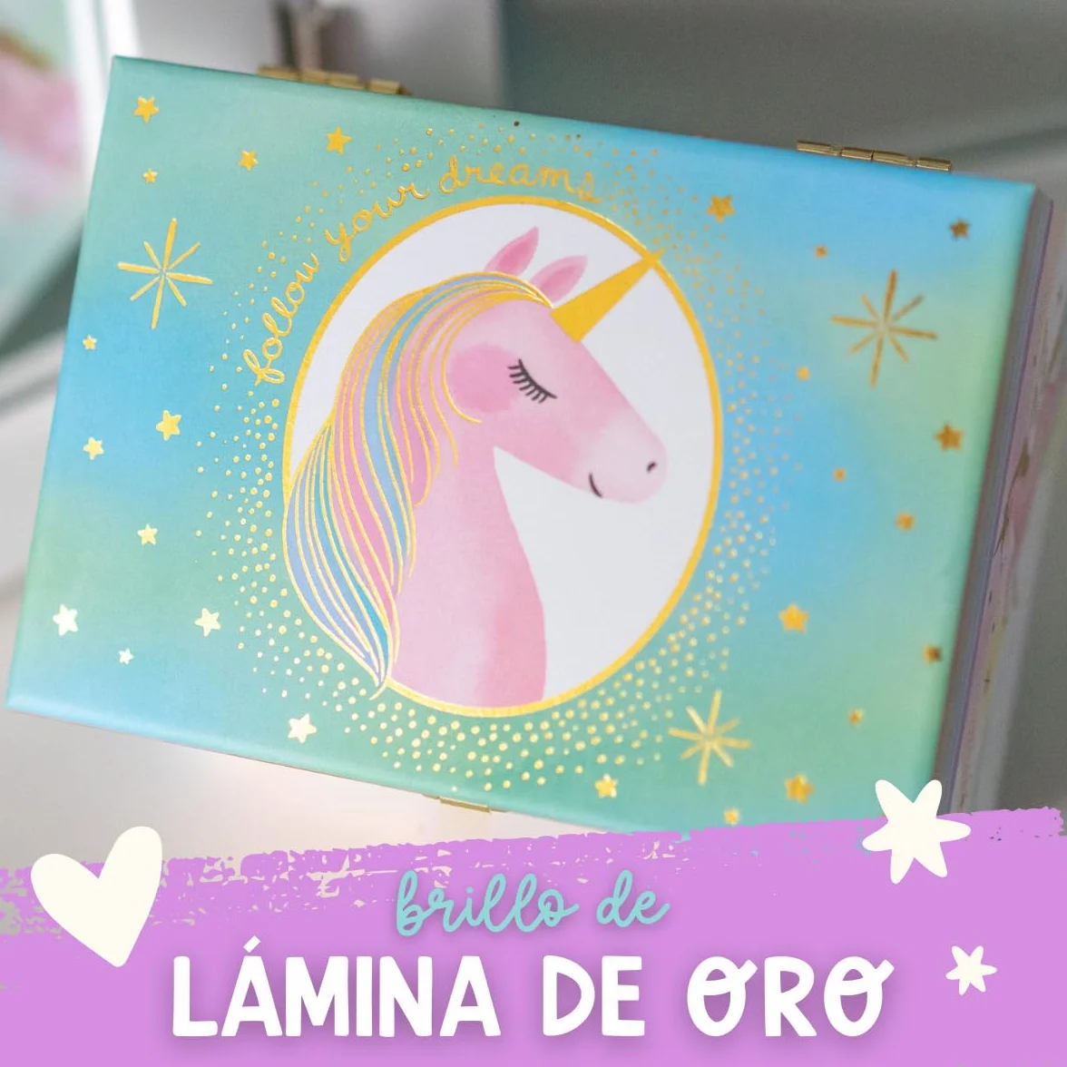 Giggle & Honey Joyero Musical de Unicornio para Niñas - Unicornio Bailarín con Espejo, Regalo de Cumpleaños 3-10