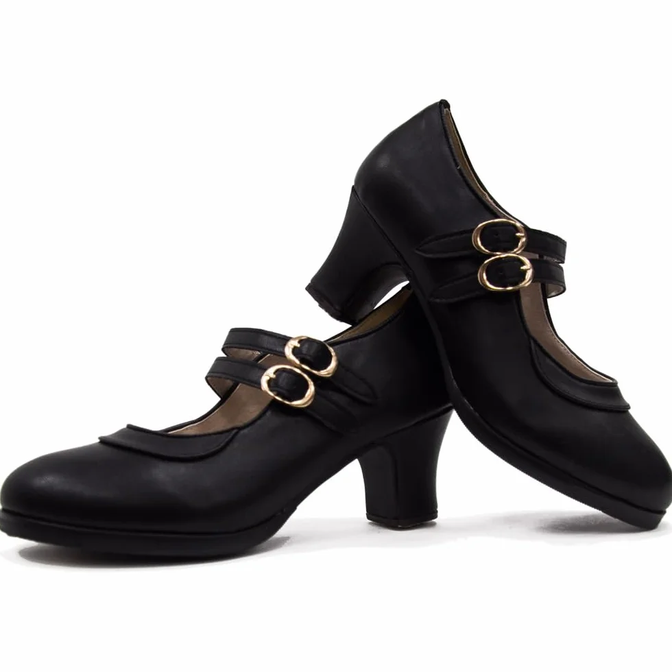 Zapato De Flamenco con Doble Suela y 2 Correas