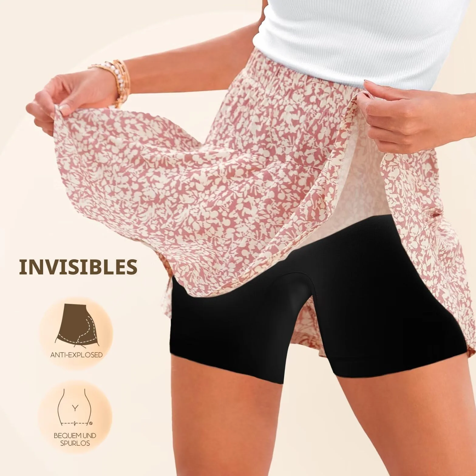 YouShow 3 Pack Pantalon Antirozaduras Mujer Debajo la Falda Pantalones Cortos Vestir Braga Anti Roce