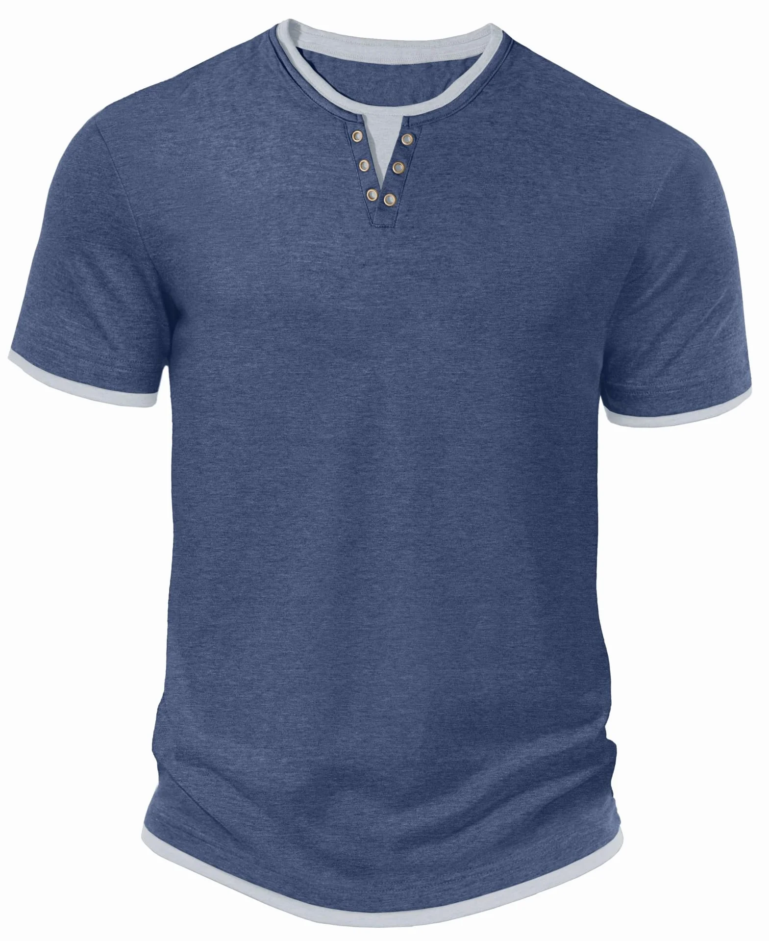 Camiseta Hombre Manga Corta Cuello Redondo Bloques Color