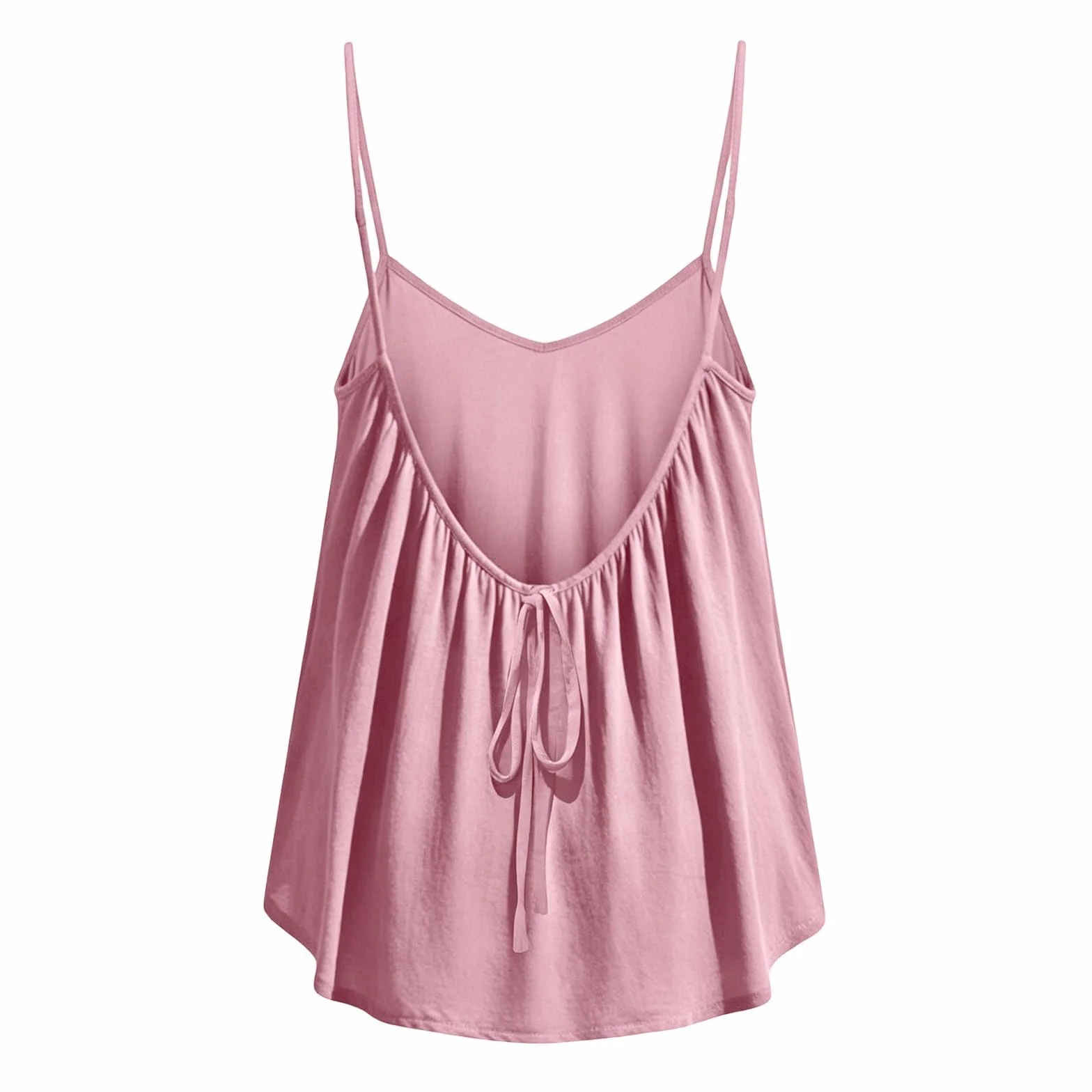 Camiseta de algodón y lino con tirantes delgados, sin mangas, para adolescentes, para verano, casual, transpirable, lisa, holgada, para vacaciones, ropa de playa