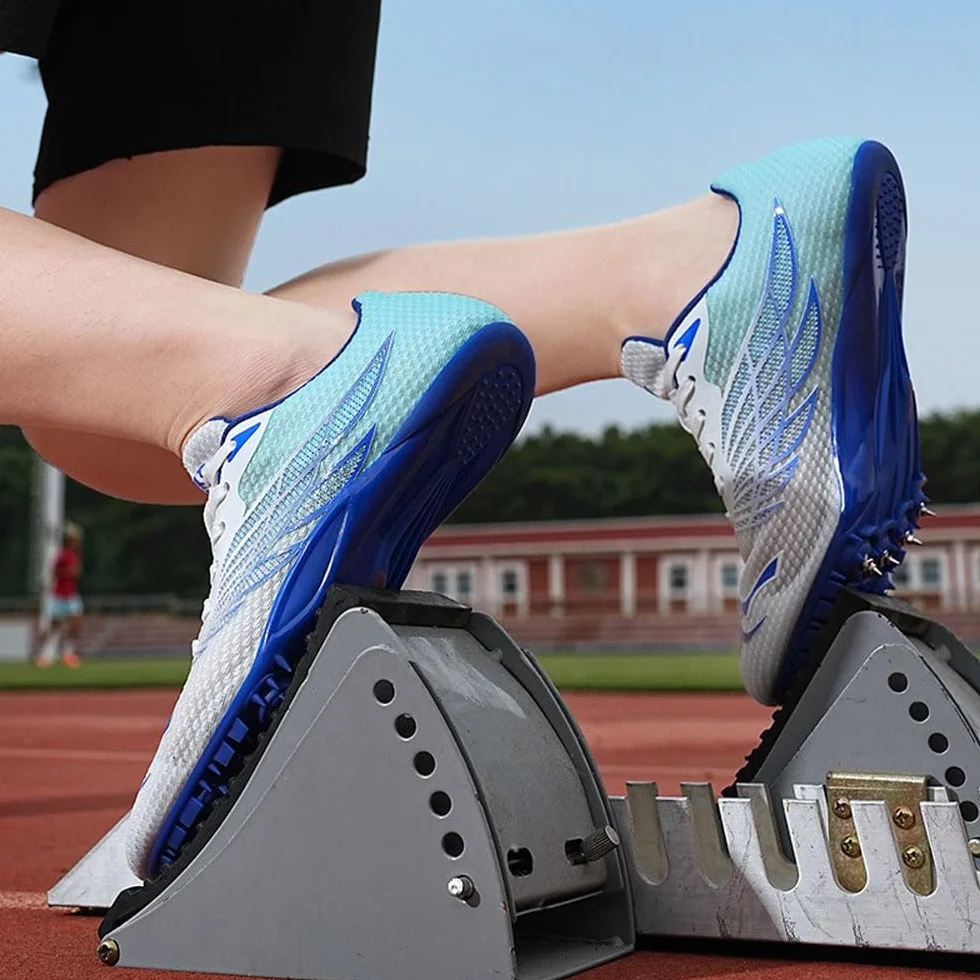 Picos Zapatos para Pista y Campo 8 Clavos Zapatillas Deportivas Correr Respirable Profesionales Adulto Niños 35-45 EU
