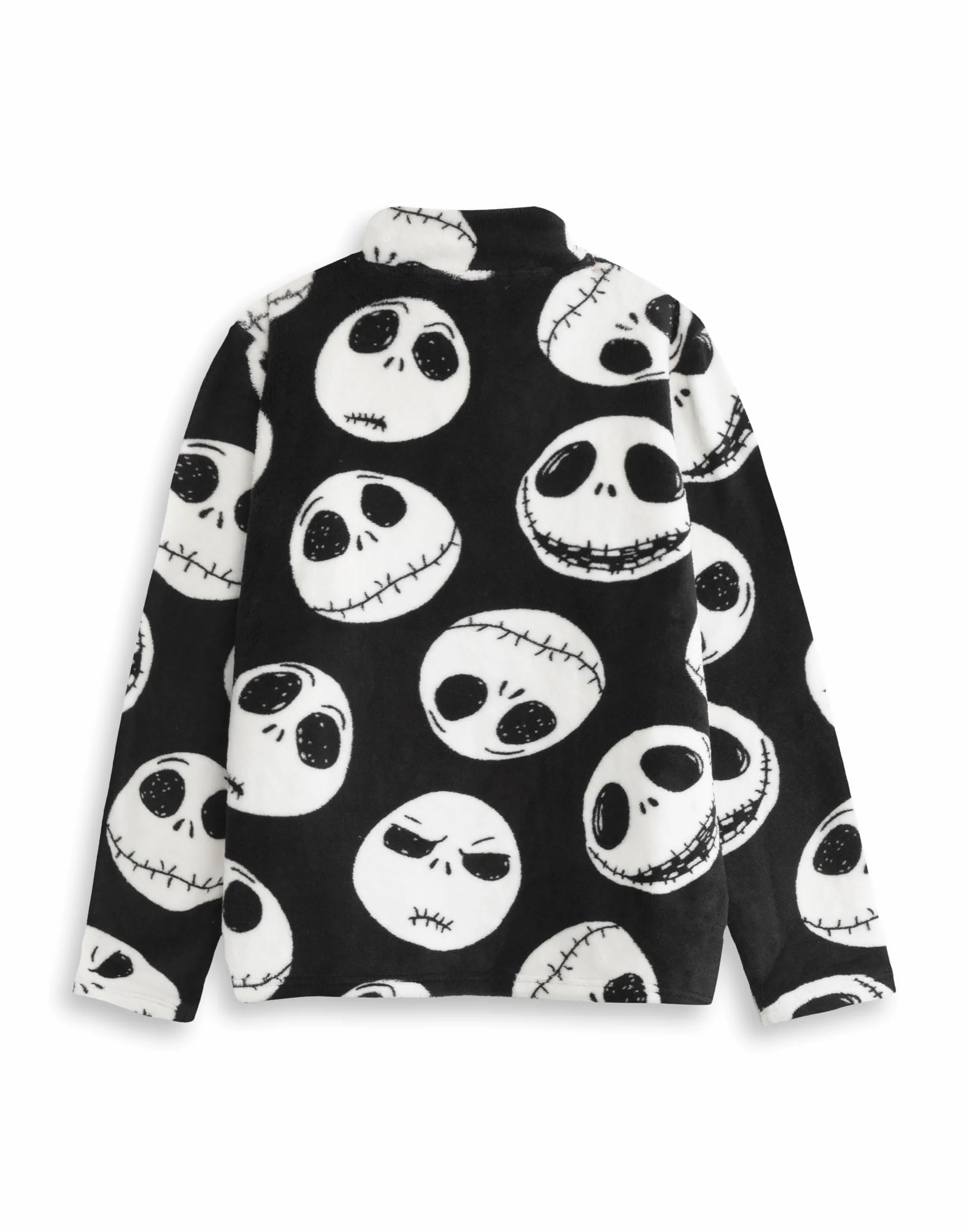 Disney Suéter Polar Negro Jack Skellington Pesadilla Antes de Navidad para Mujer Manga Larga Halloween Ropa Informal
