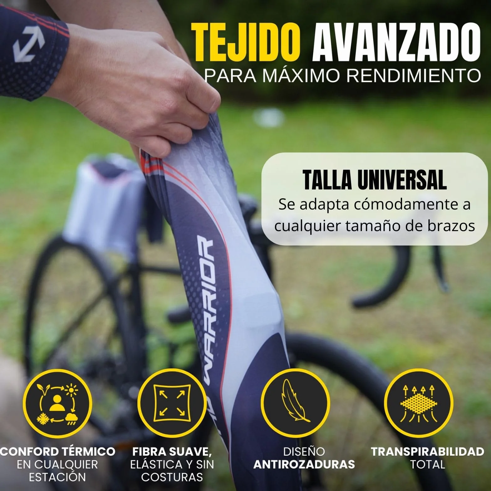 Mangas para Brazos con Tejido Inteligente Termoregulador, Manguitos Running Transpirables con Protección UV-SPF 50+