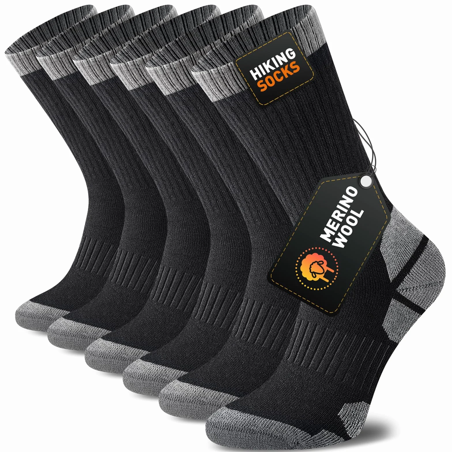 Niorasen Calcetines Merino Hombre Mujer Trekking Senderismo 3 Pares Antibacterianos Antiampollas Transpirables