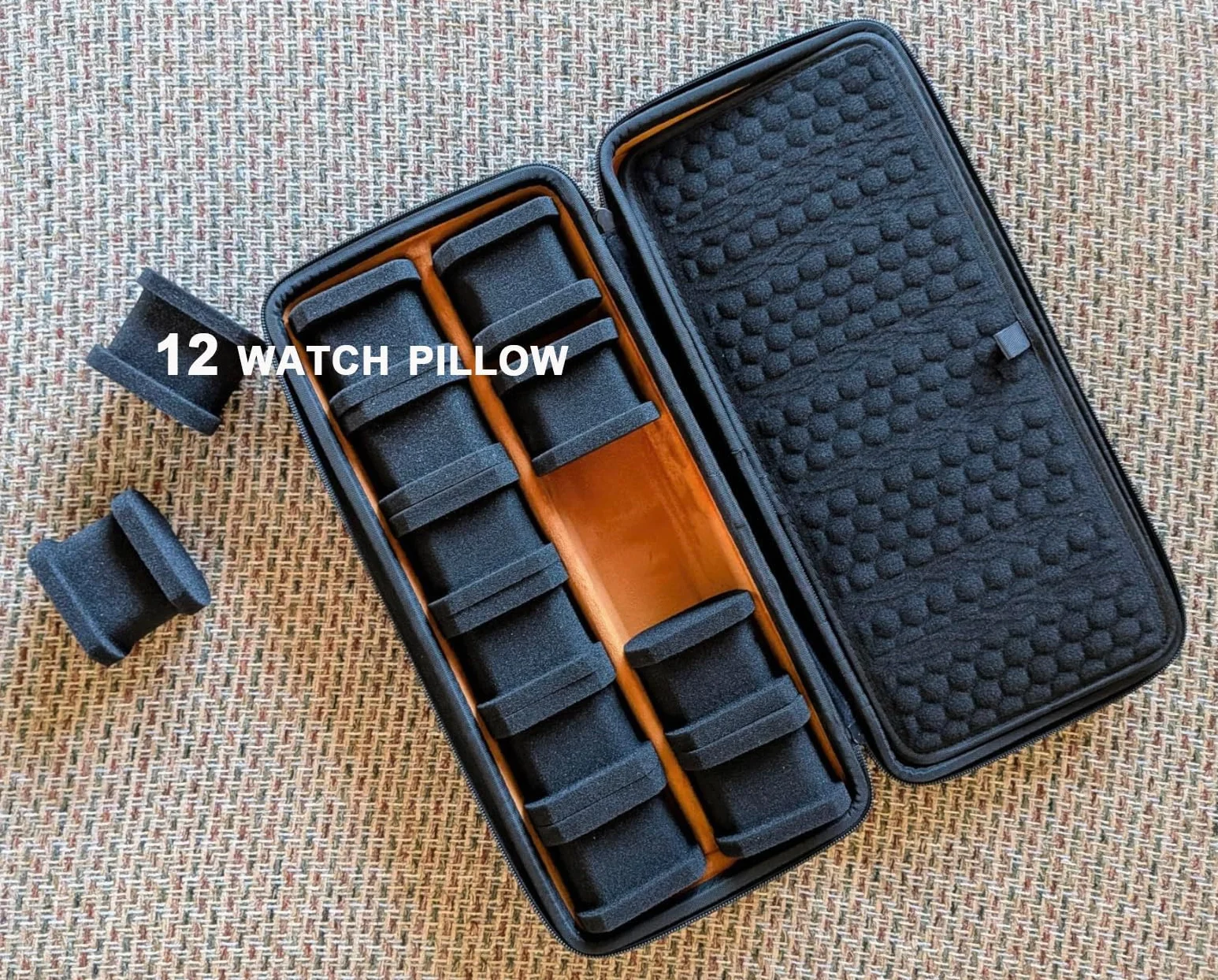 Estuche para Reloj de 12 Ranuras, Caja organizadora de Viaje Hardshell