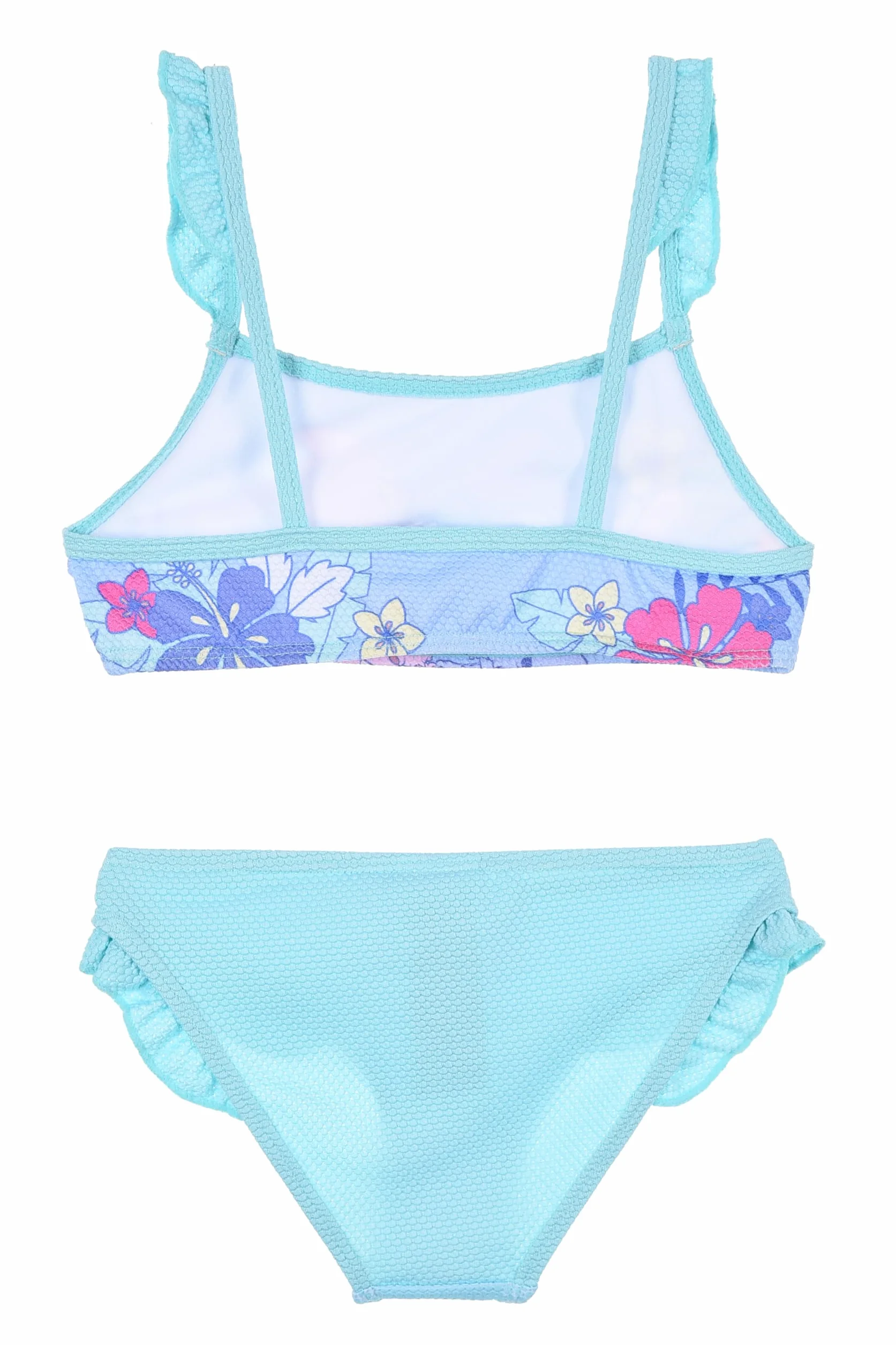 Disney Stitch y Angel Bikini para Niña, Bañador de Dos Piezas Arco Iris, Natación Infantil Tallas 3-8 Años