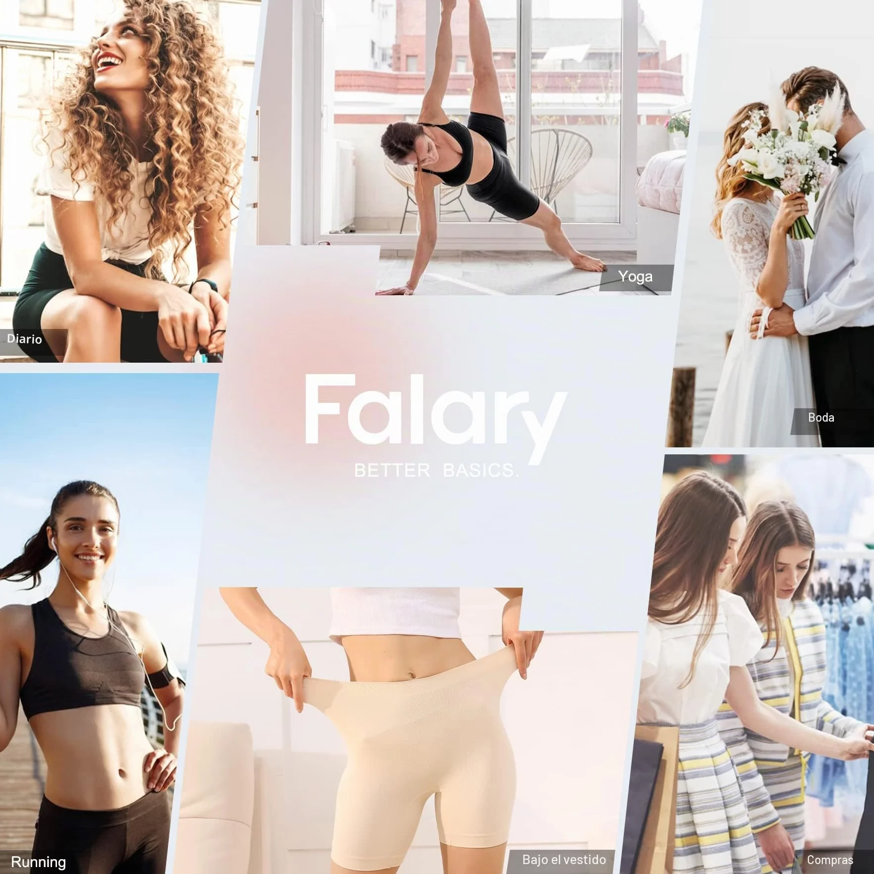FALARY Legginsy damskie boxer pack 3 szt. czarny beż biały XS-2XL
