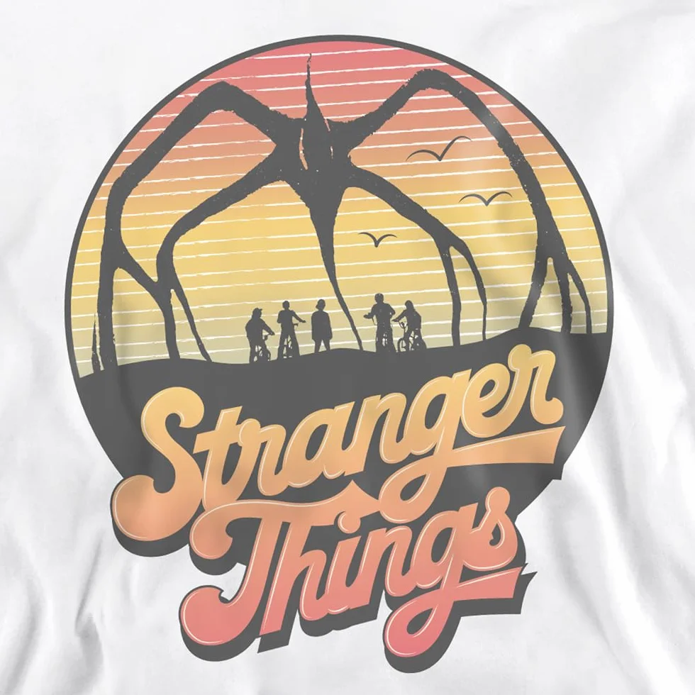 Stranger Things 80's Sunset Mindflayer Sweatshirt White Unisex Adulto