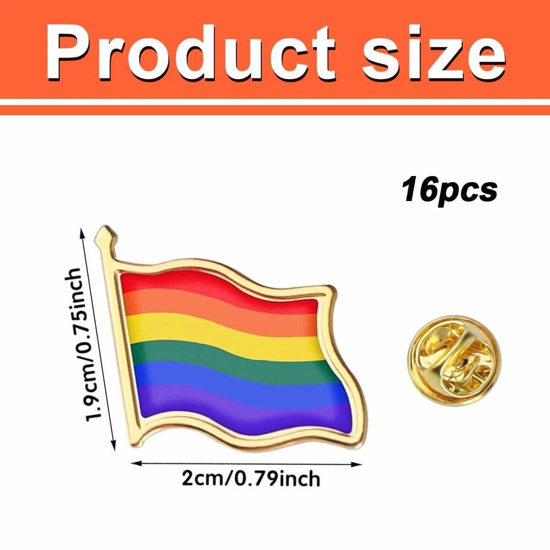 Broches Arcoíris LGBT Pack 16 Pines Decoración Mochila Chaqueta Bolso