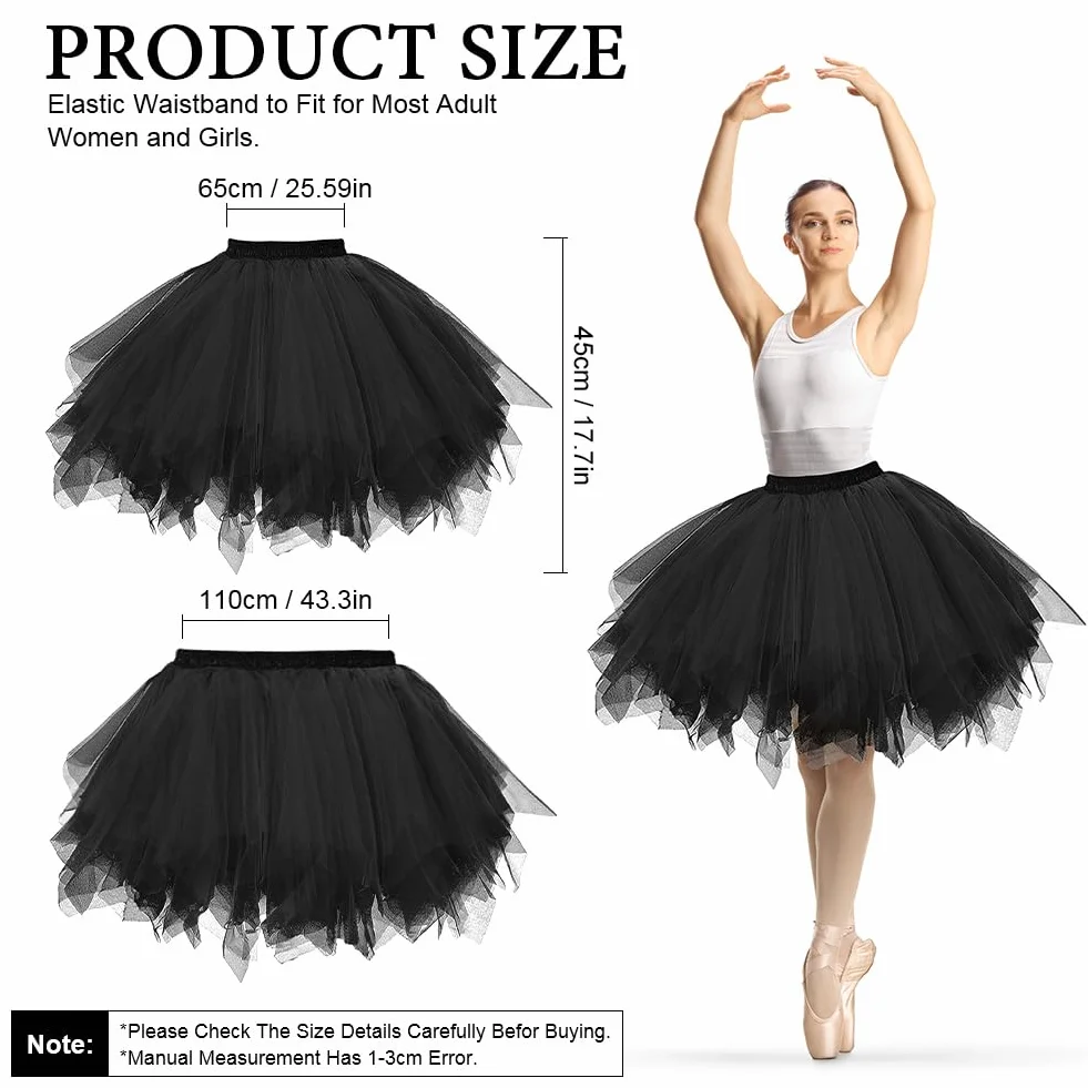 Falda de Tutú para Mujer Retro 80s para Carnaval Halloween