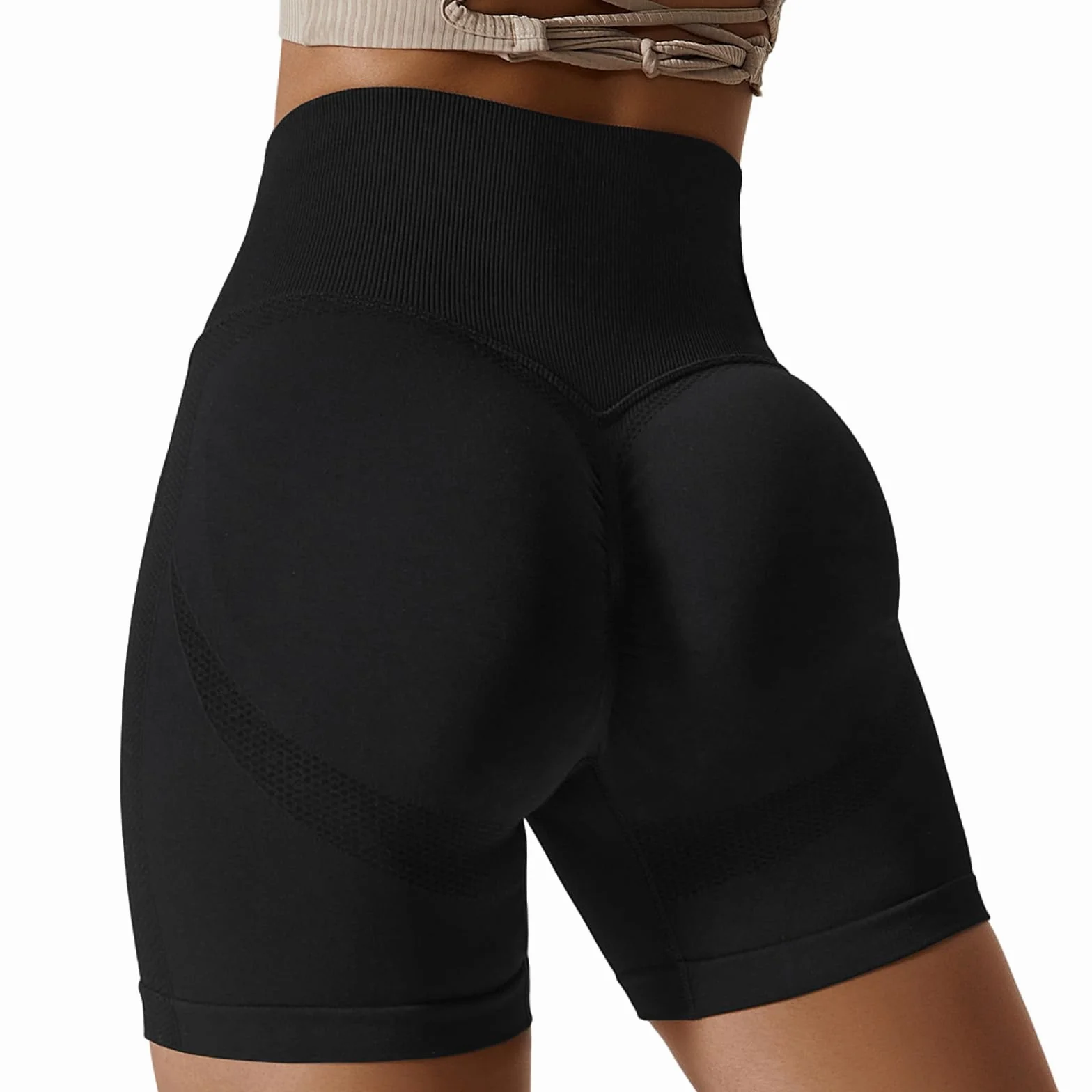Pantalones Cortos Mujer Elásticas Leggins Push Up Cintura Alta para Gym Fitness