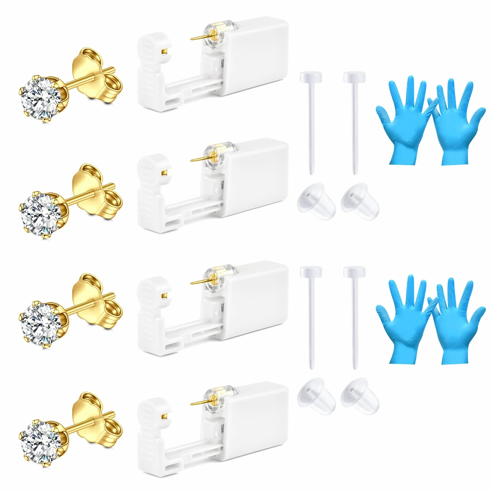 AceFun 4mm tragus helix piercing pistola conjunto acero inoxidable oreja cartílago pendientes