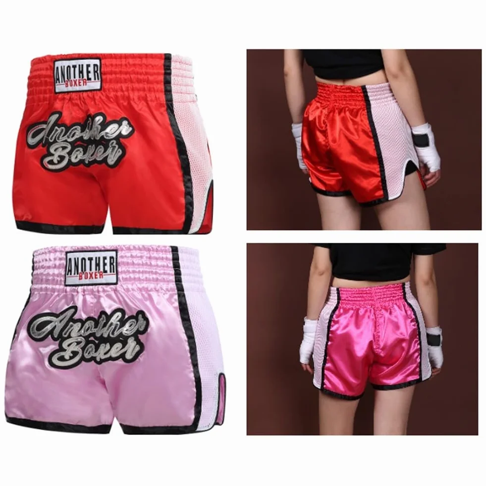 Pantalones cortos de boxeo MMA Muay Thai mezcla fibra transpirable morado