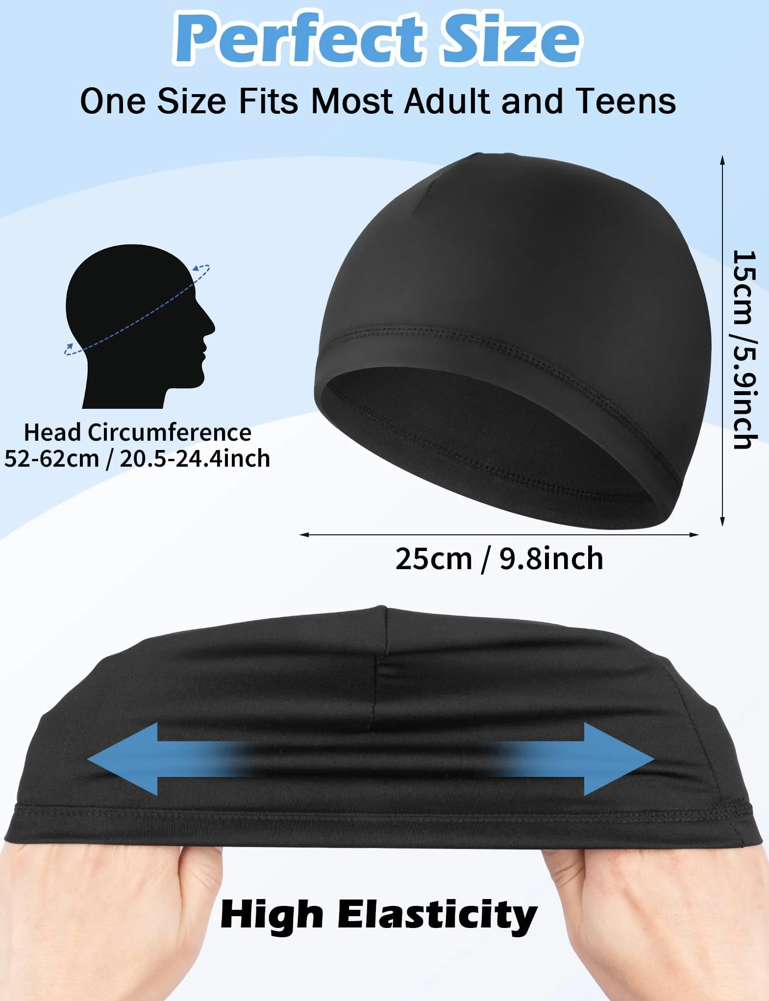 MELLIEX 3 Piezas Gorro Transpirable Seda Helada Running Skull Cap Multifuncional para Ciclismo Moto