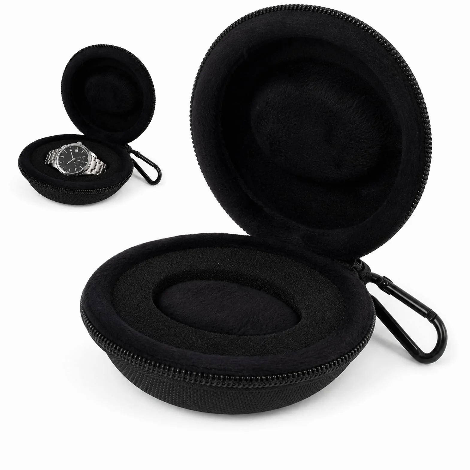 Estuche de Viaje Portátil para Reloj, Caja de Almacenamiento con Cremallera para Todo Tipo de Relojes