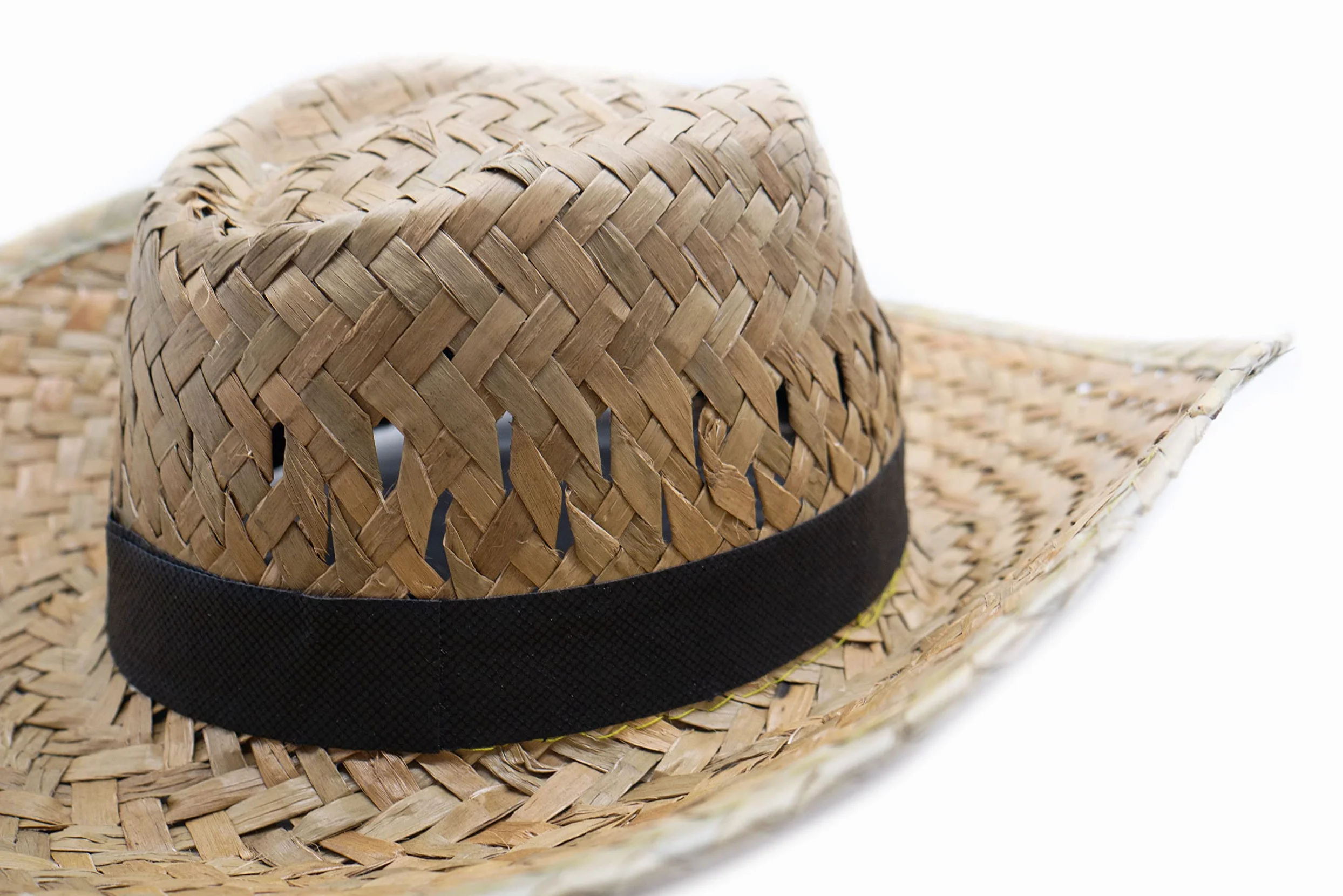 Sombreros de Paja Personalizados para Eventos - Pack 50 Gorros Muy Transpirables - Elige el Color de la Cinta del Sombrero y Pon tu Logo o Frase (Modelo Vert)