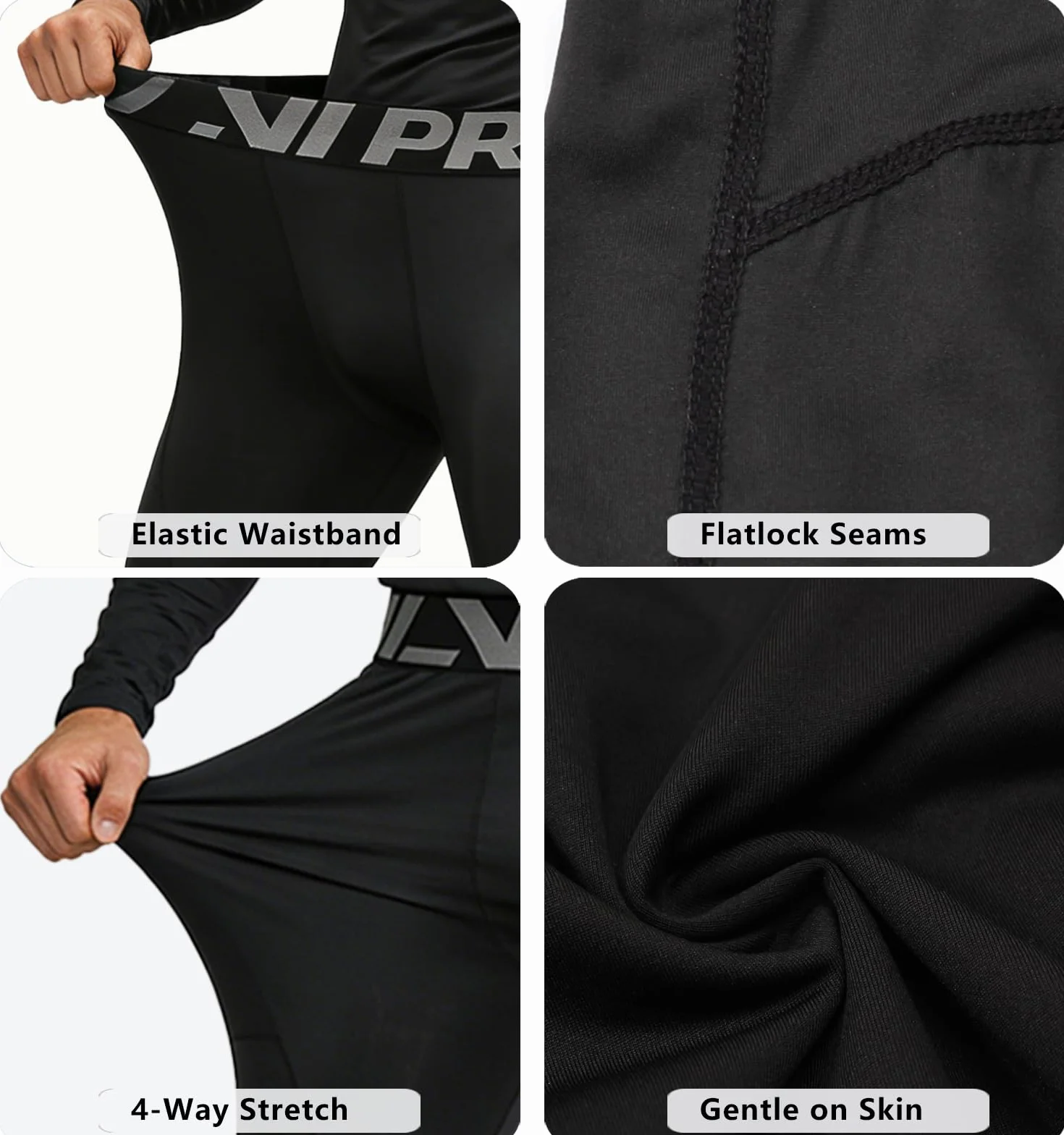 Hombre Pantalón de Compresión Deportivo Mallas con Bolsillos para Teléfono