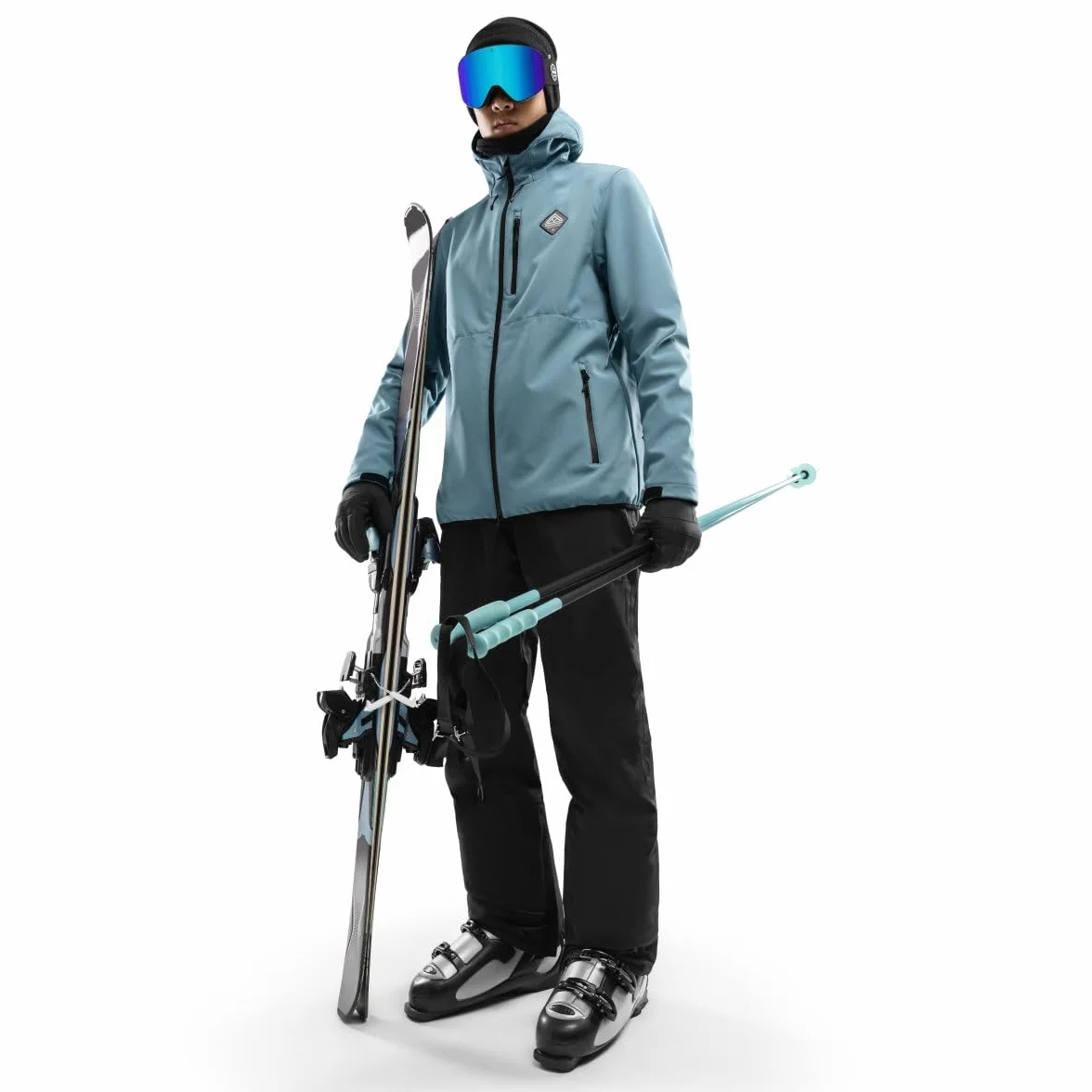 SIROKO Chaqueta Esquí Hombre Impermeable Térmica Cremallera