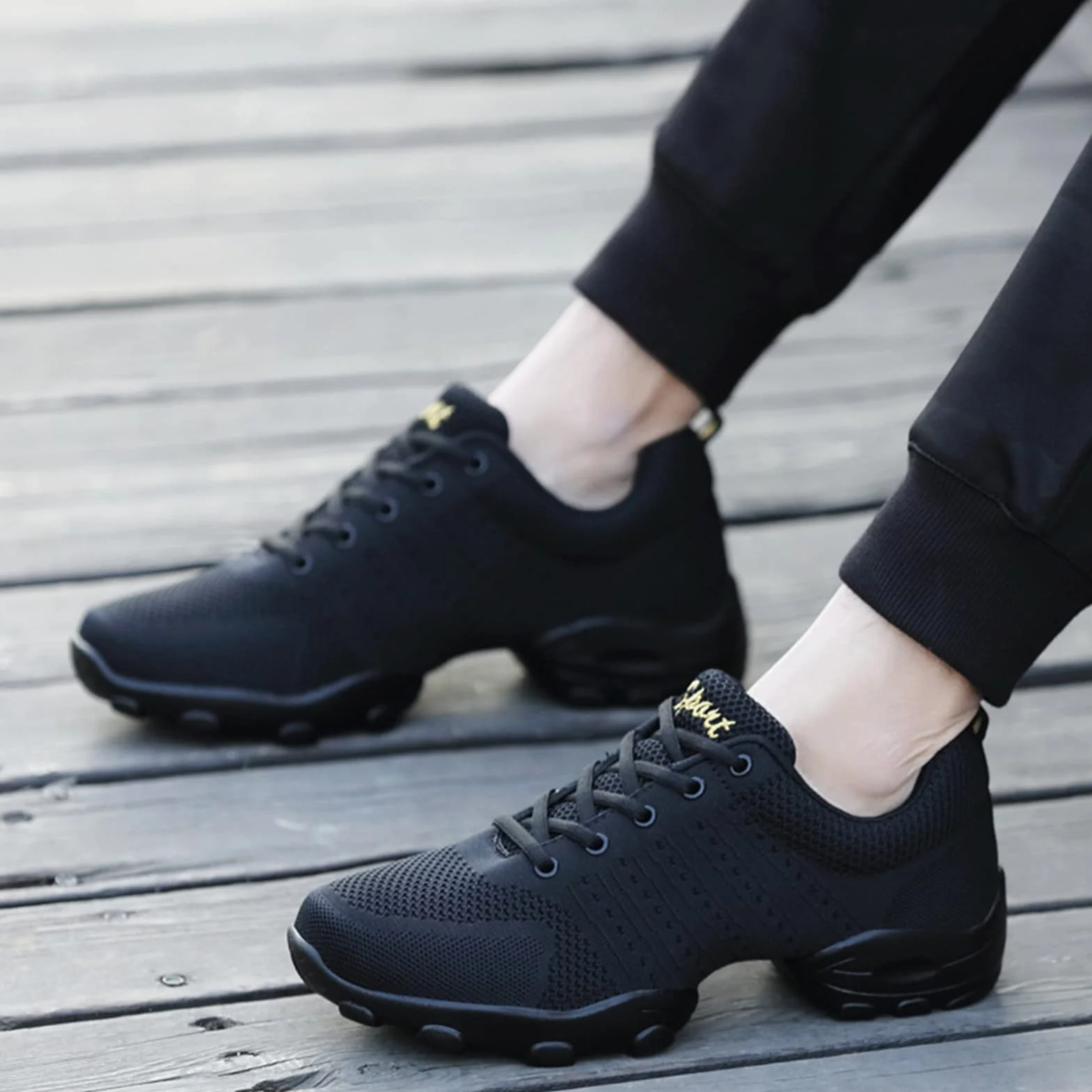 Zapatos De Baile para Hombres, Malla Suave, Fitness, 42 EU, Negro