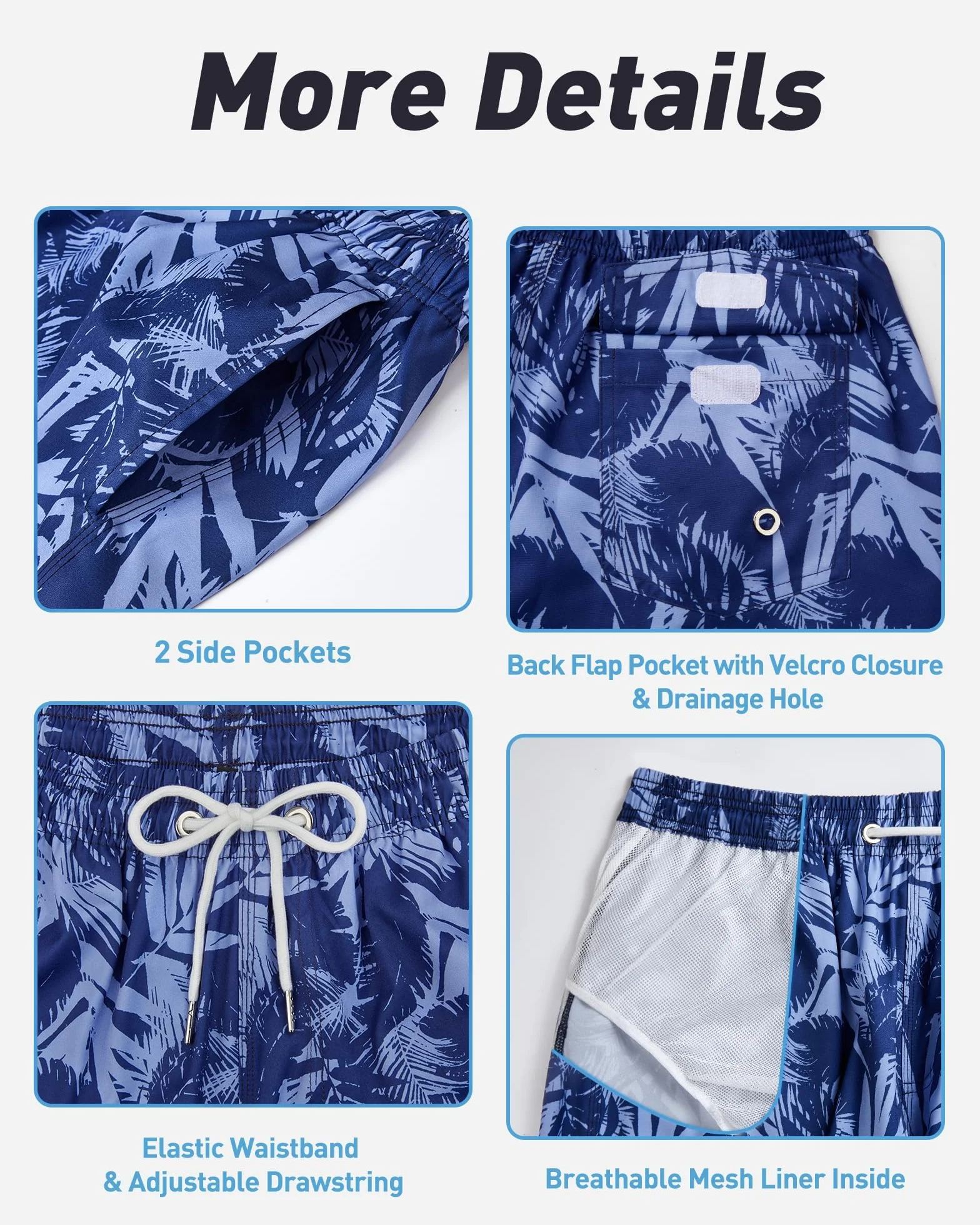 Enlision Bañador Hombre Natación Secado Rápido Bañadores Piscina Verano Estampado Bermudas Traje de Baño con Forro de Malla S-3XL