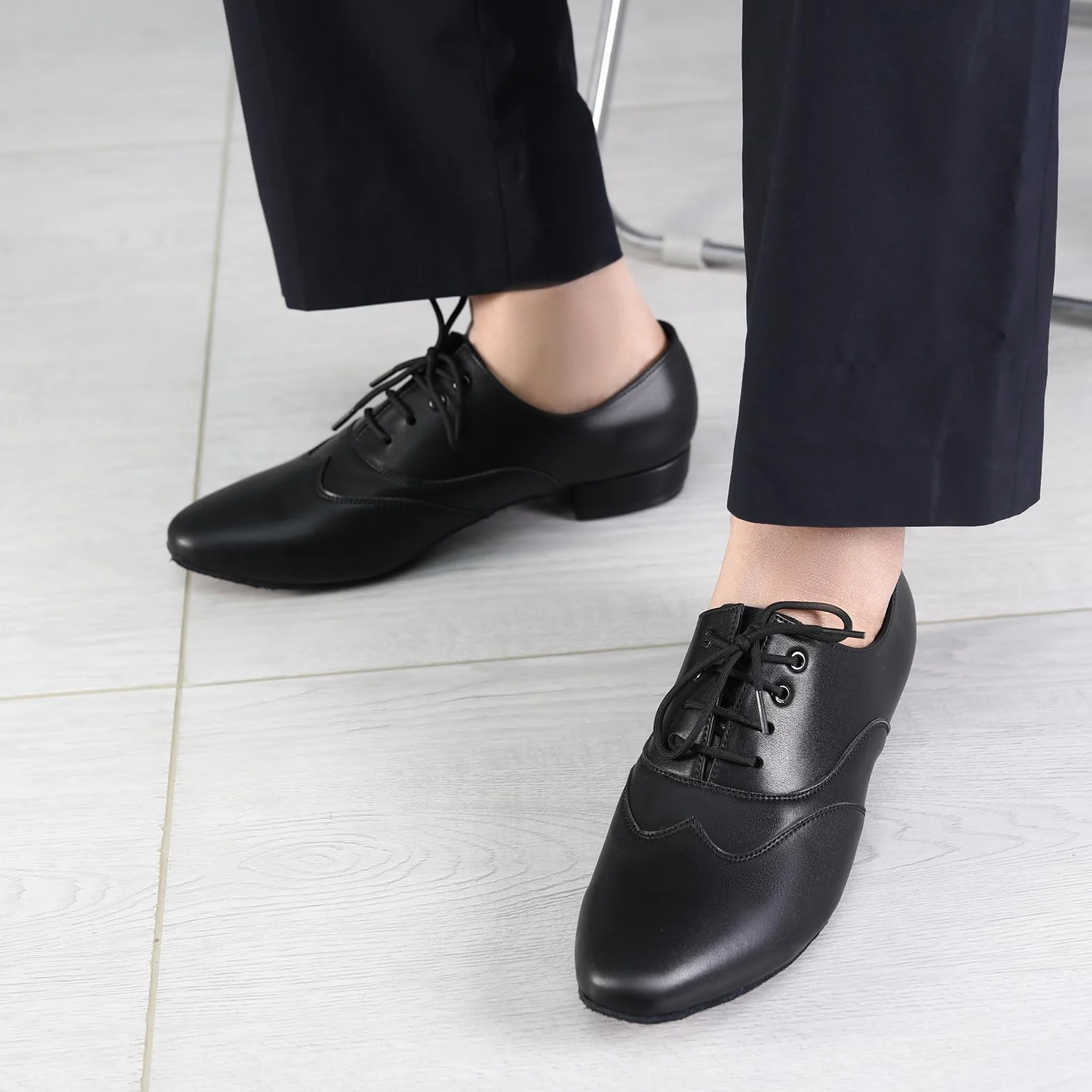 Zapatos de Baile Latino Hombre Tacón Cordones Salsa
