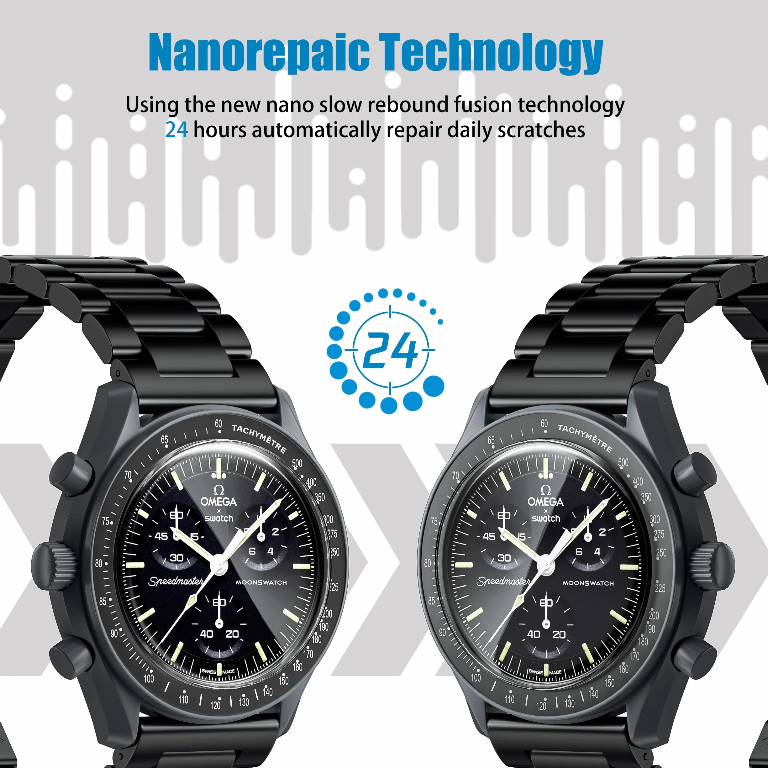 Protector de cristal TPU antiarañazos compatible con Swatch Omega Moonswatch