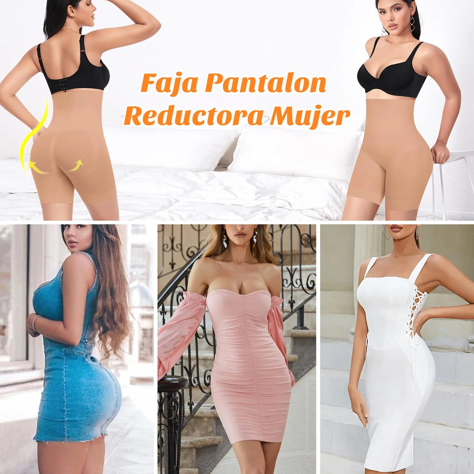 YARRCO Braga Faja Reductora Mujer Abdomen Adelgazante Postparto Cintura Alta Invisible Sin Costuras