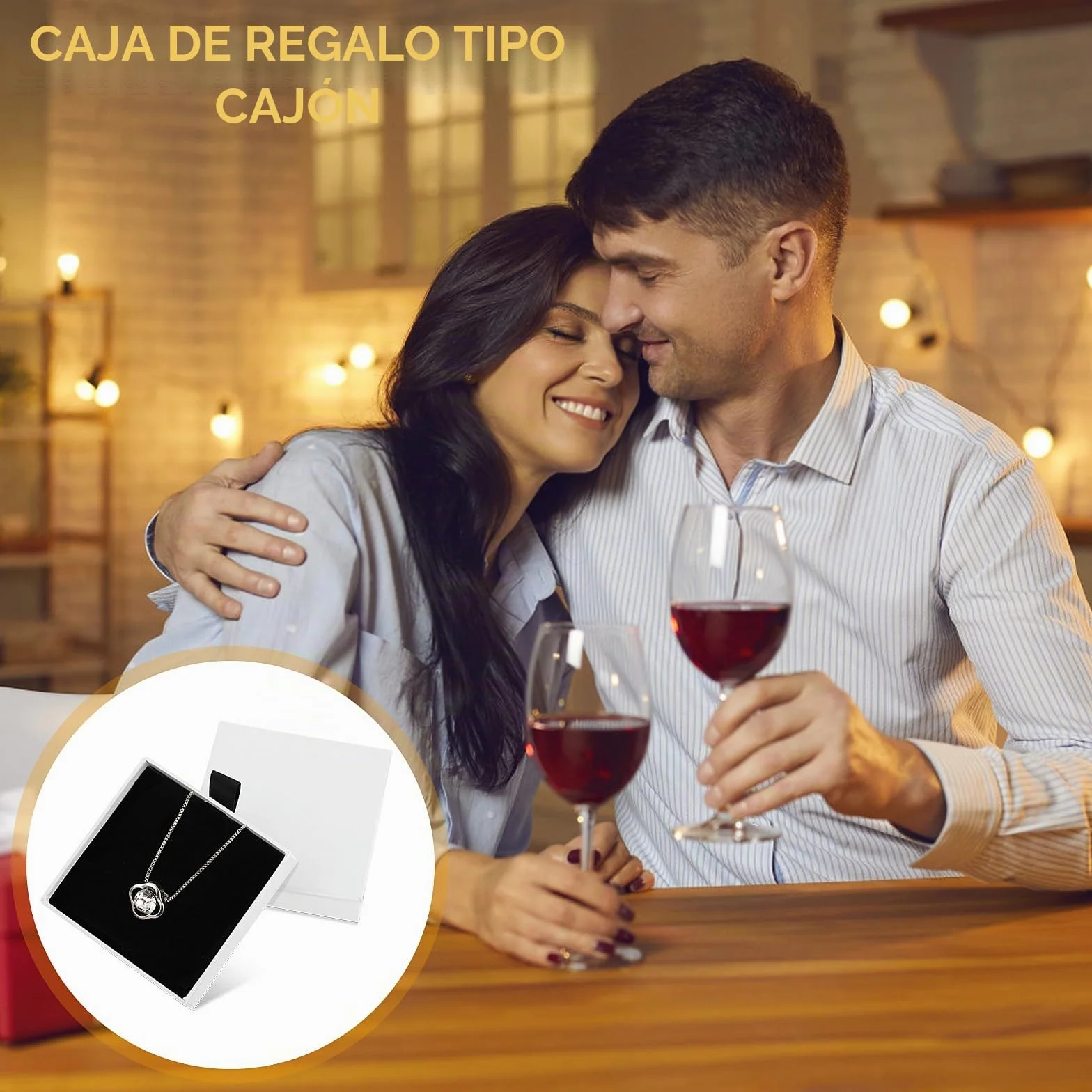 Caja de Regalo de Joyería Pequeña Blanca 2 Piezas Extraíble Cuadrada para Pulsera Collar