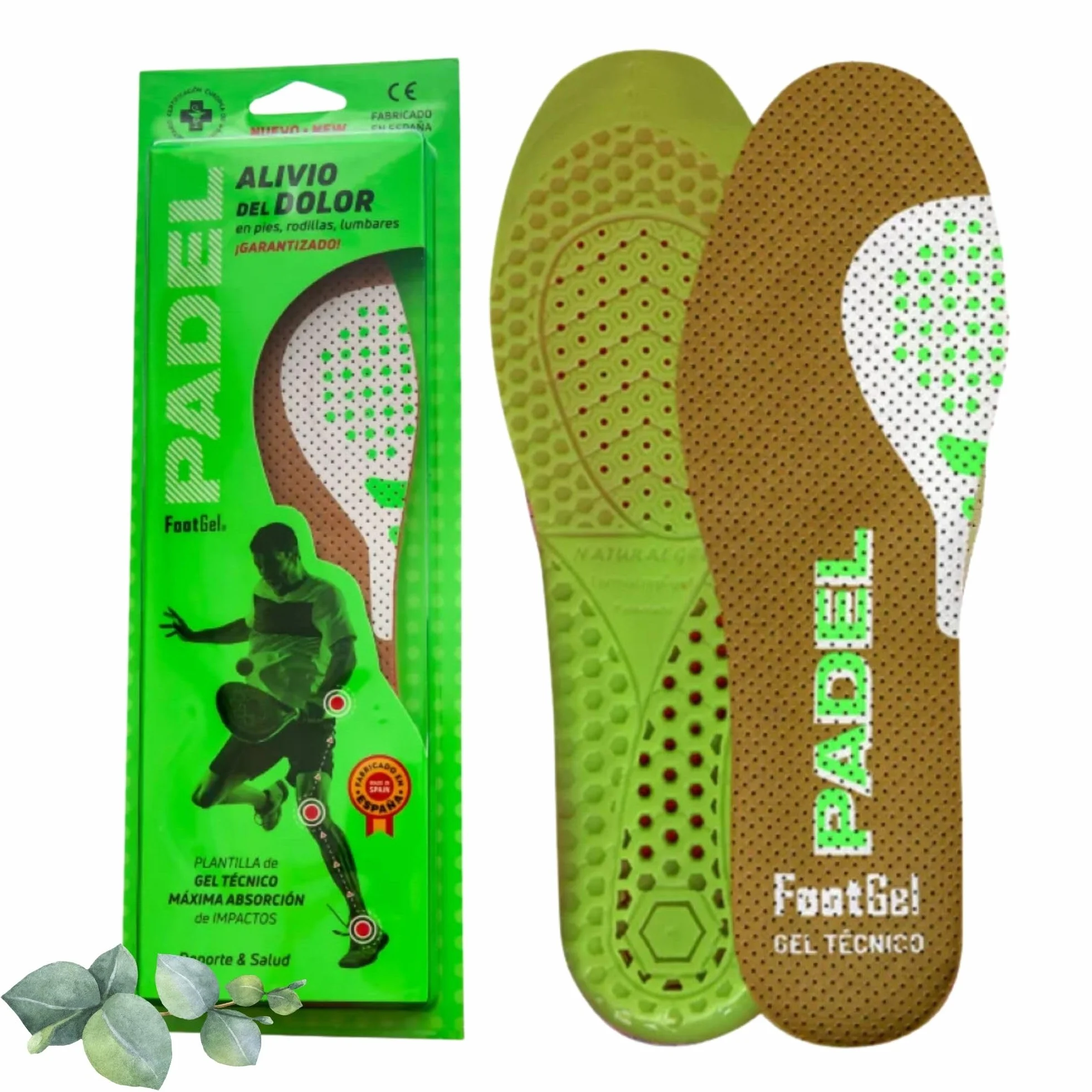 Plantillas Padel Gel Deportivas Transpirables Estabilizadoras Tallas 43-47