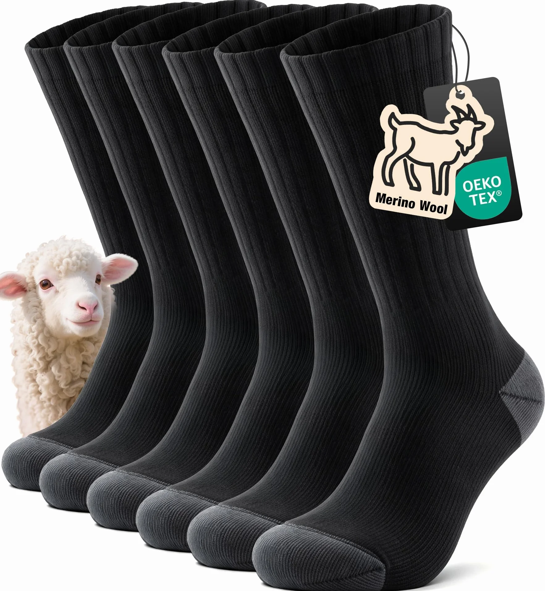 Calcetines de Lana Merino Termicos 3 Pares para Mujer y Hombre 35-38 39-42 43-46 47-50