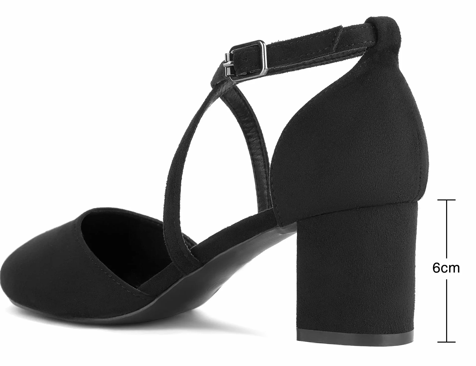 Greatonu Sandalias de Tacón en Bloque para Mujer, Correas Cruzadas y Puntera Cerrada