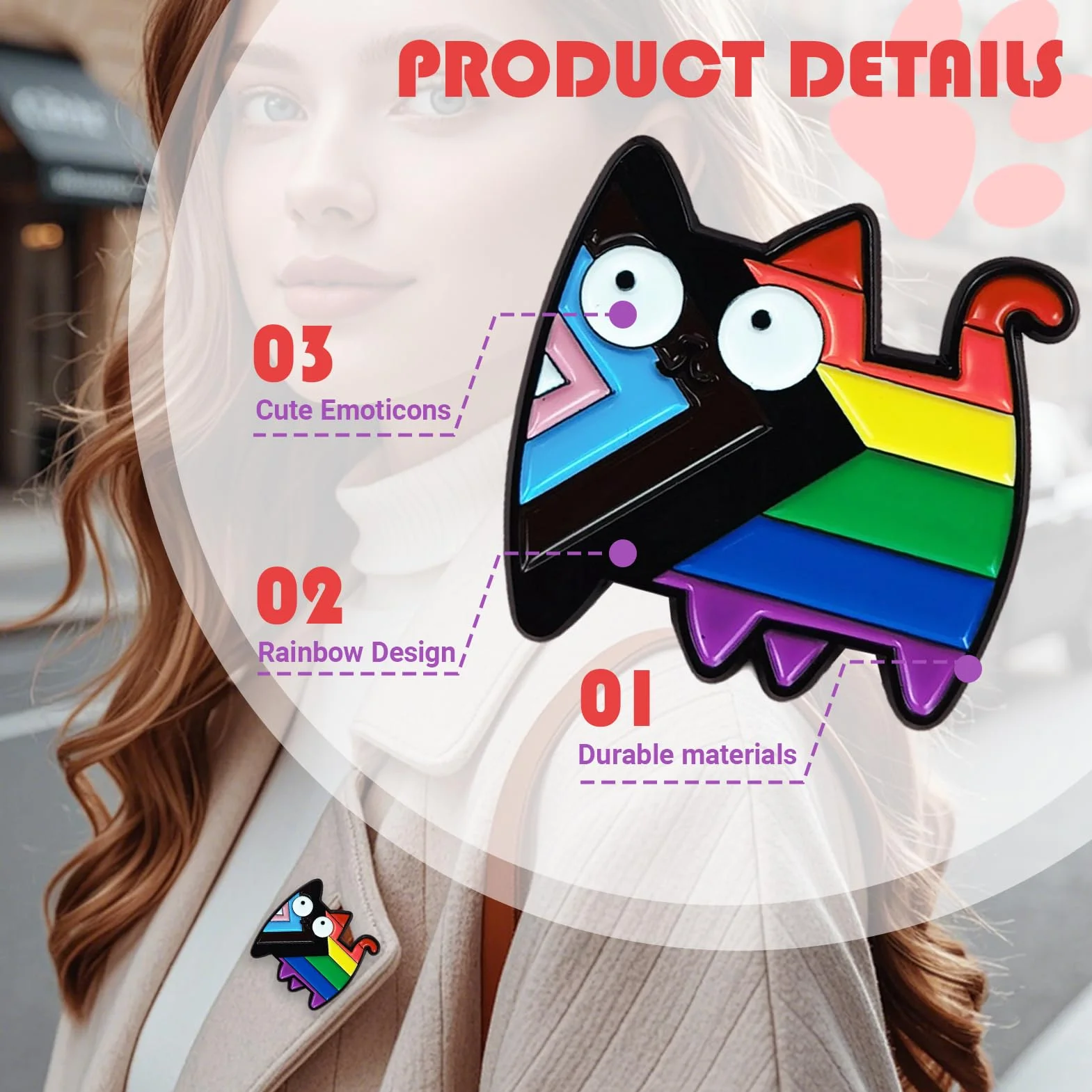 Pin Del Orgullo LGBT Arco Iris Homosexual Broche Insignia Gays Esmalte Alfileres Pines Gato Regalo Mes Del Orgullo