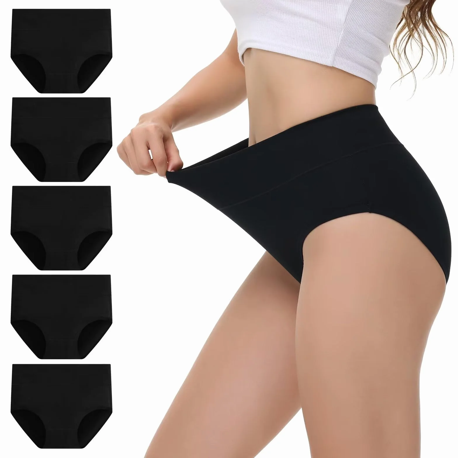 NUOZA Bragas Mujer Cintura Alta Algodon Pack 5