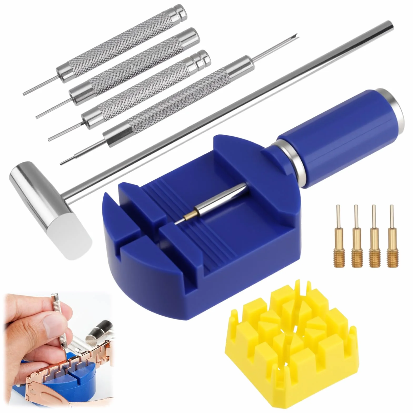 Juego de herramientas de reparación de correa de reloj, extractor de pasadores