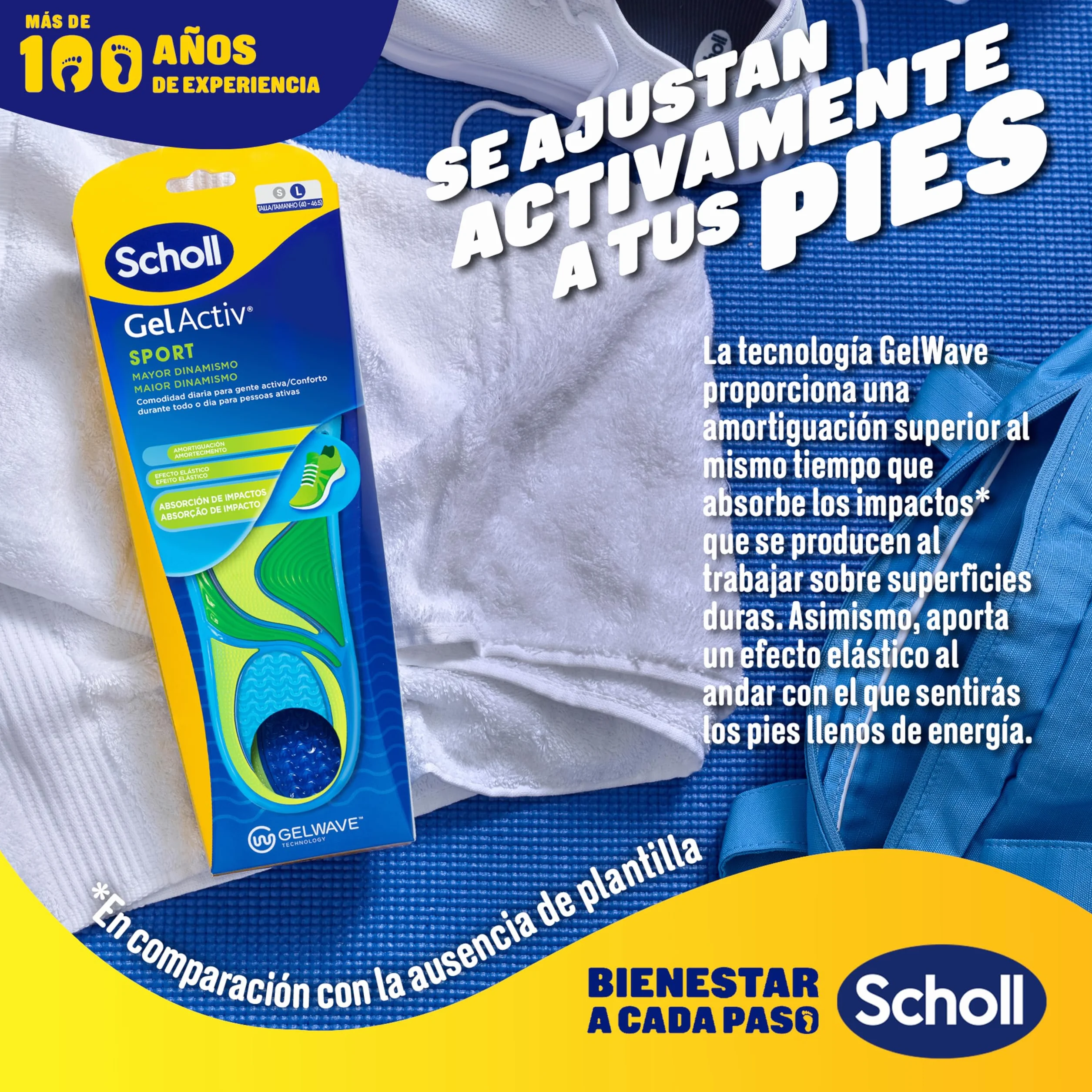 Dr. Scholl's Plantillas GelActiv Sport Hombre Talla 40-46,5 Calzado Deportivo