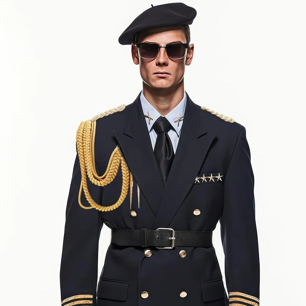 WEBEEDY Hombreras oro trenzada militar uniforme cosplay accesorios