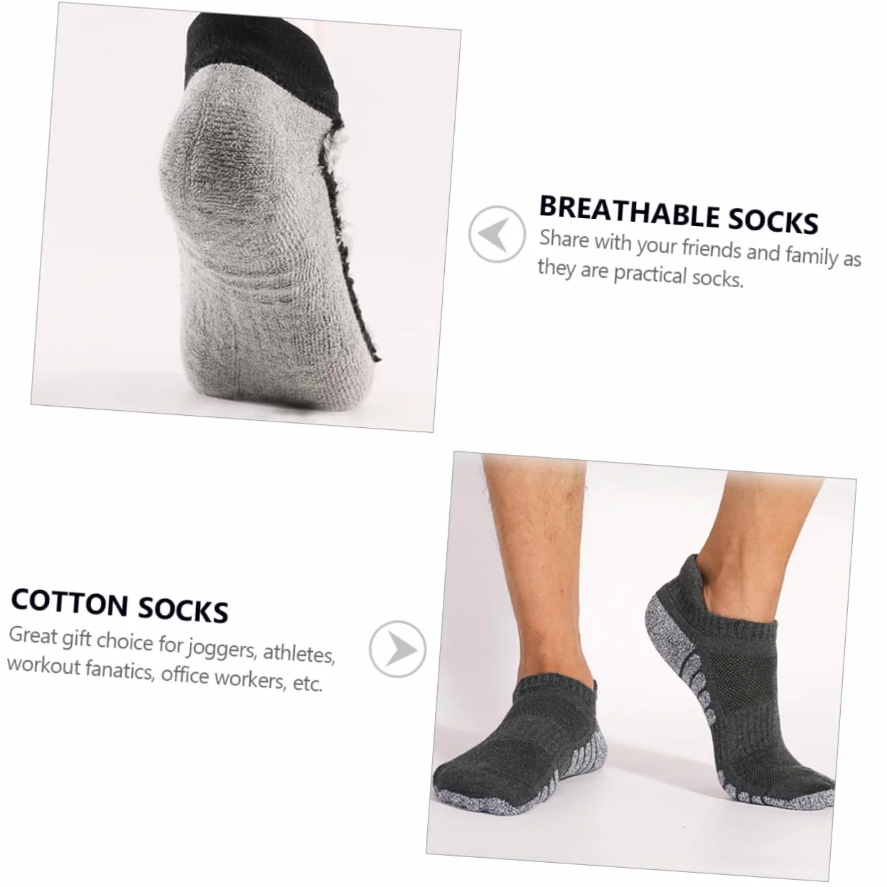 Gatuida 6pares Calcetines Antideslizantes Para Correr Gruesos De Algodón Calcetines Tobilleros Transpirables Para Deportes y Entrenamiento