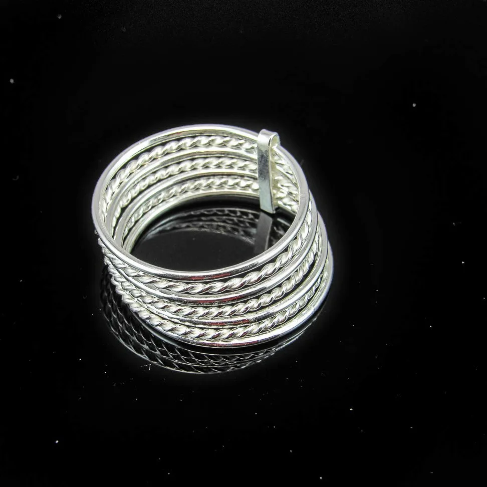 Anillo semanario de Plata de Ley 925 Talla 19 la Sortija para la Mujer Elegante