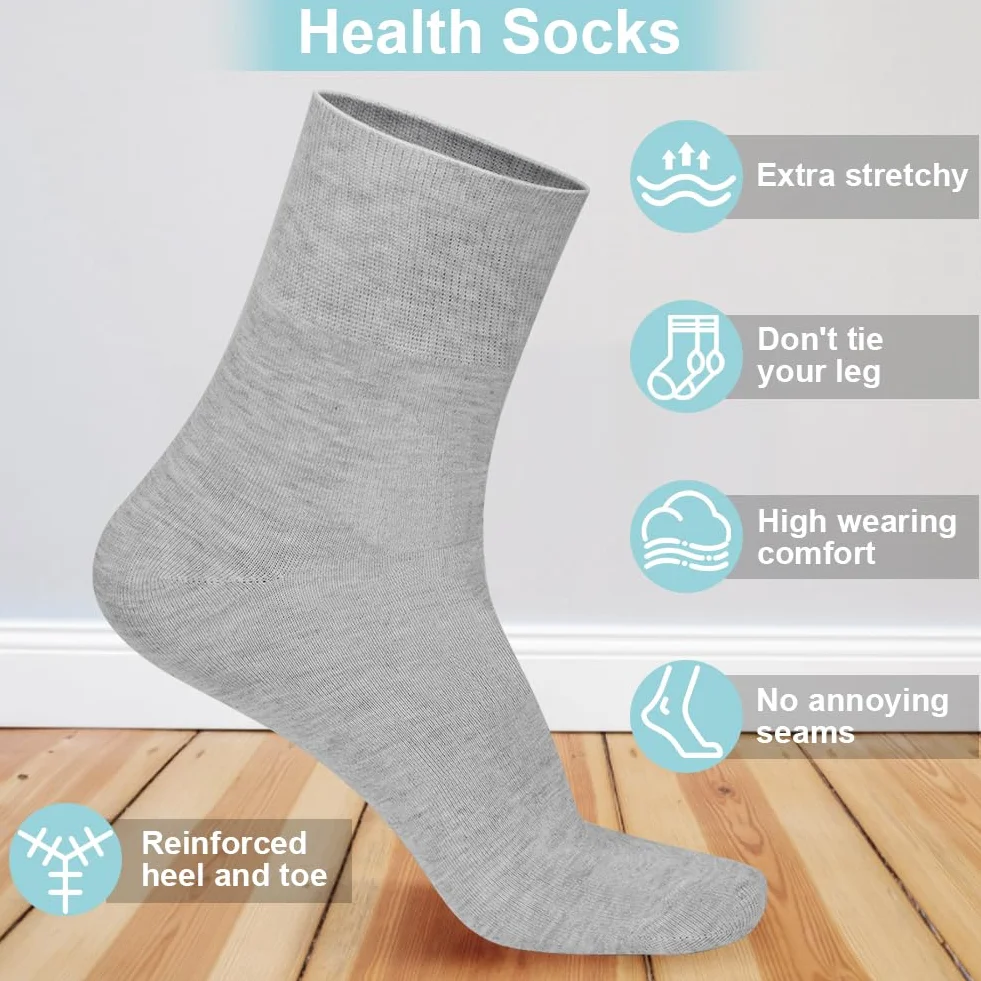 Aomig Calcetines Diabéticos Sin Costuras 6 Pares Algodón Verano