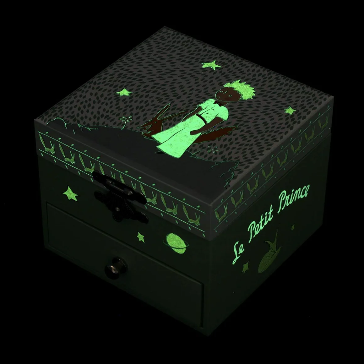 Trousselier Joyero Musical El Principito Saint Exupéry Caja Tesoros Verde Fosforescente Música La Valse d'Amélie Poulain